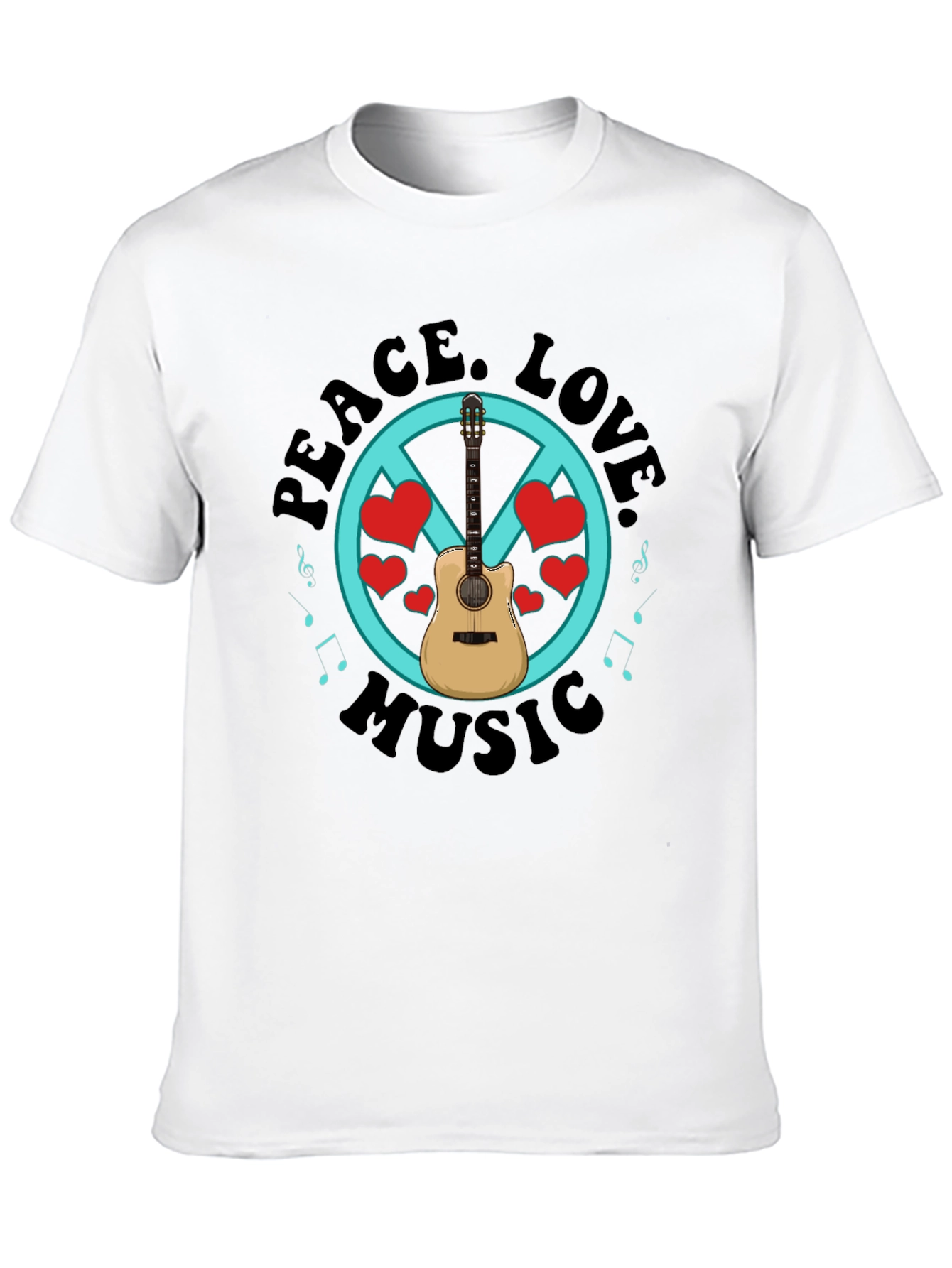 Peace Love Music Graphic T-Shirt