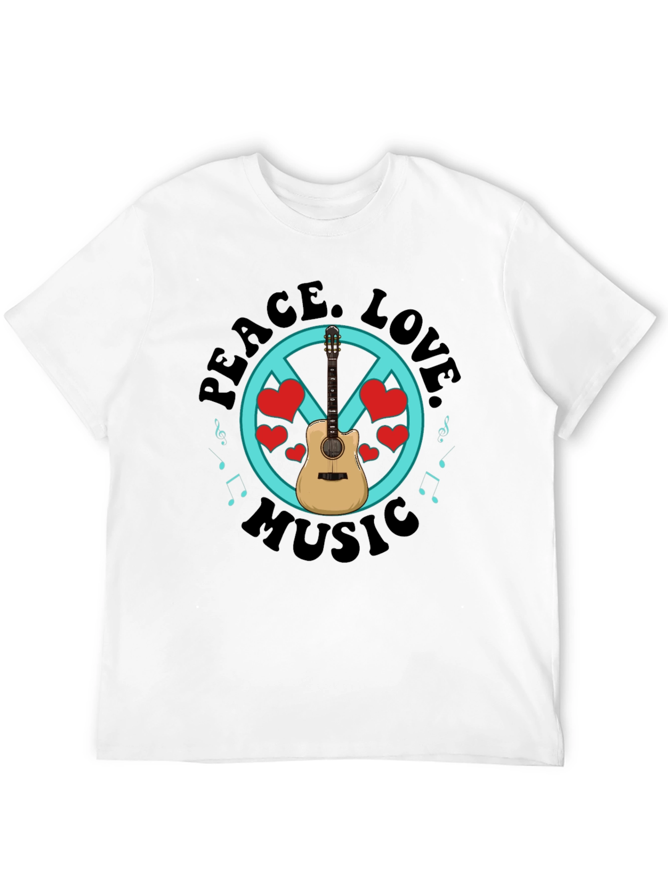 Peace Love Music Graphic T-Shirt