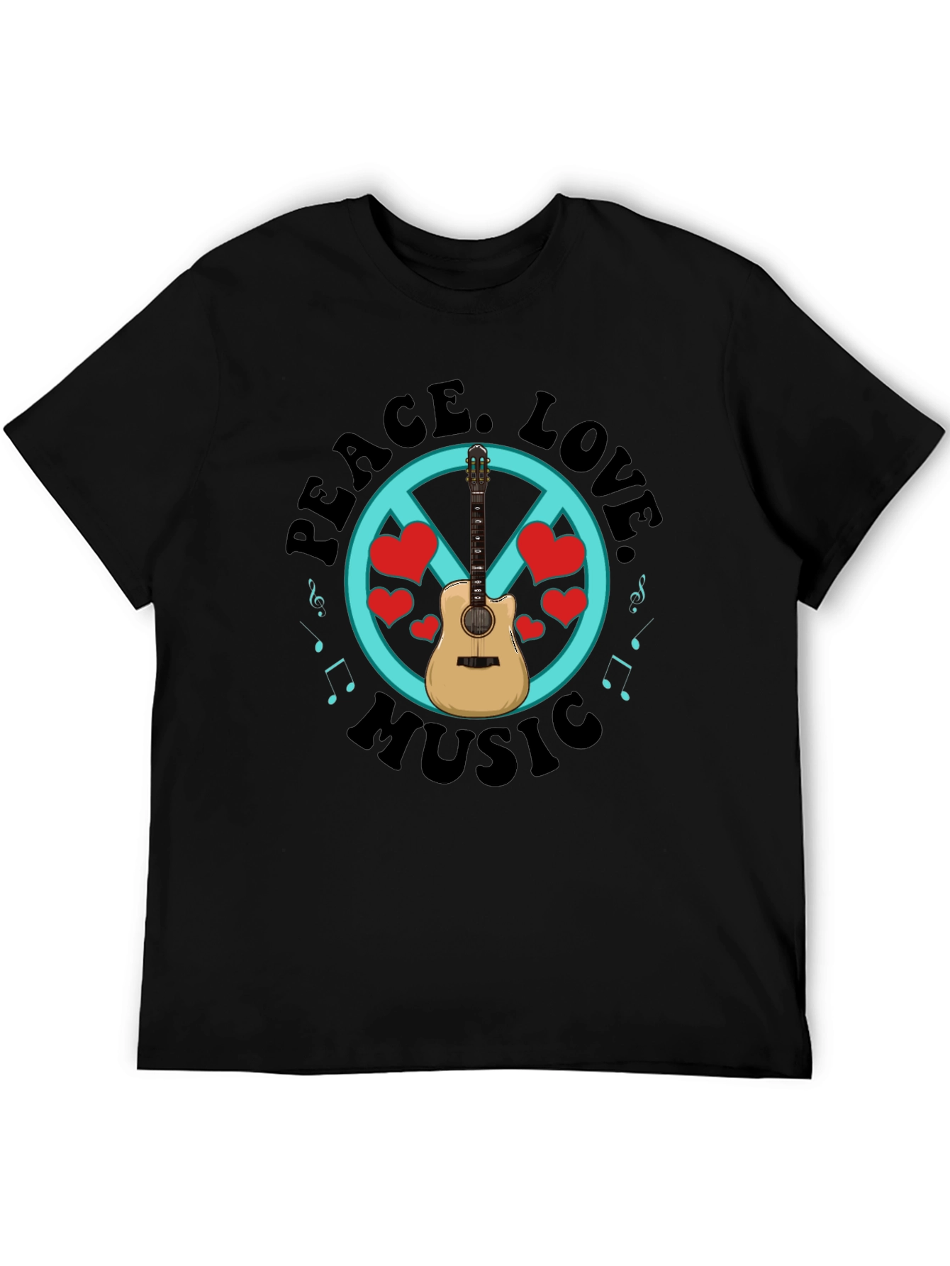 Peace Love Music Graphic T-Shirt