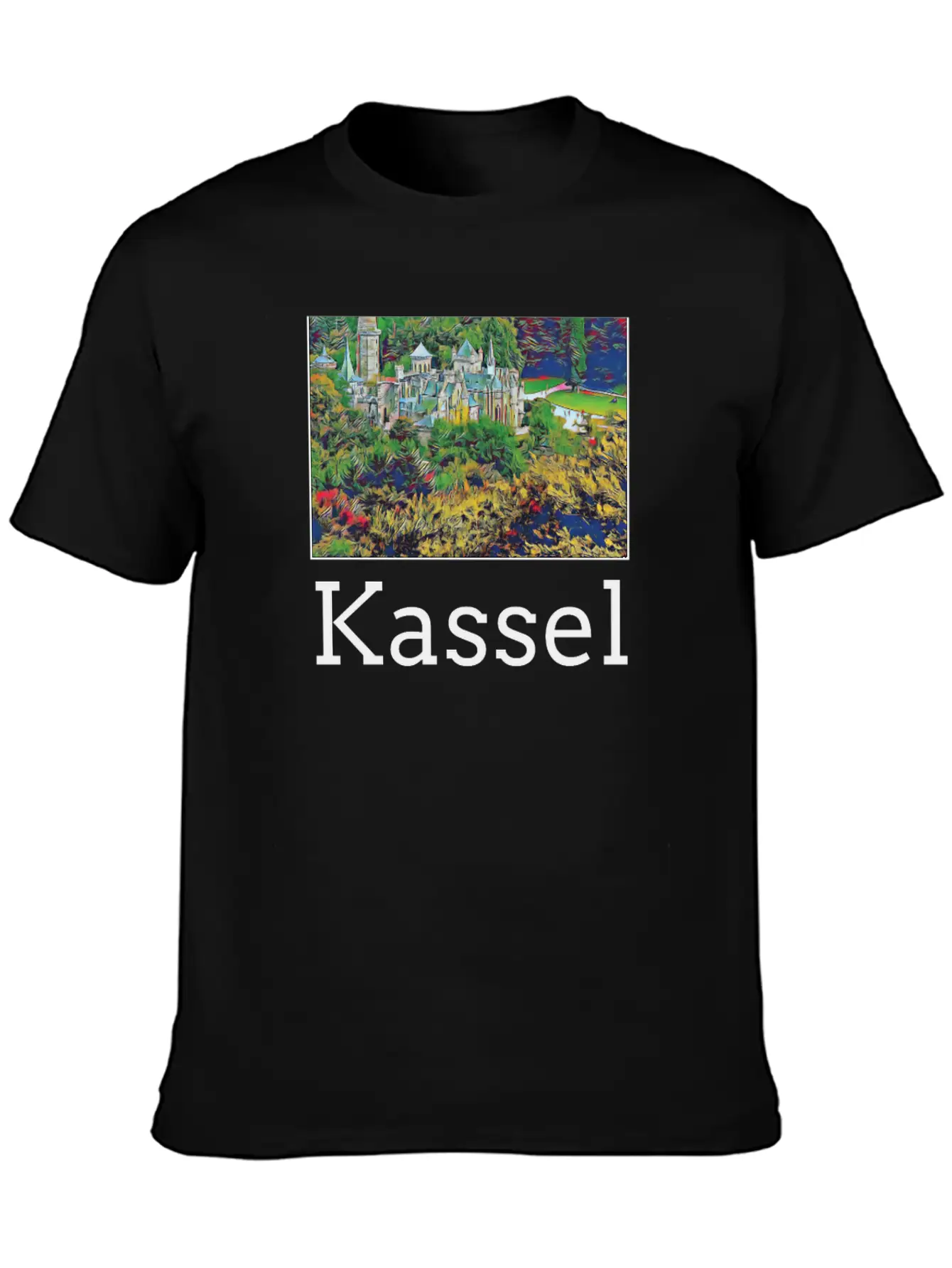Kassel City Skyline Sights Silhouette Landmark Unisex Casual T-Shirt – Clean Design For Daily Comfort