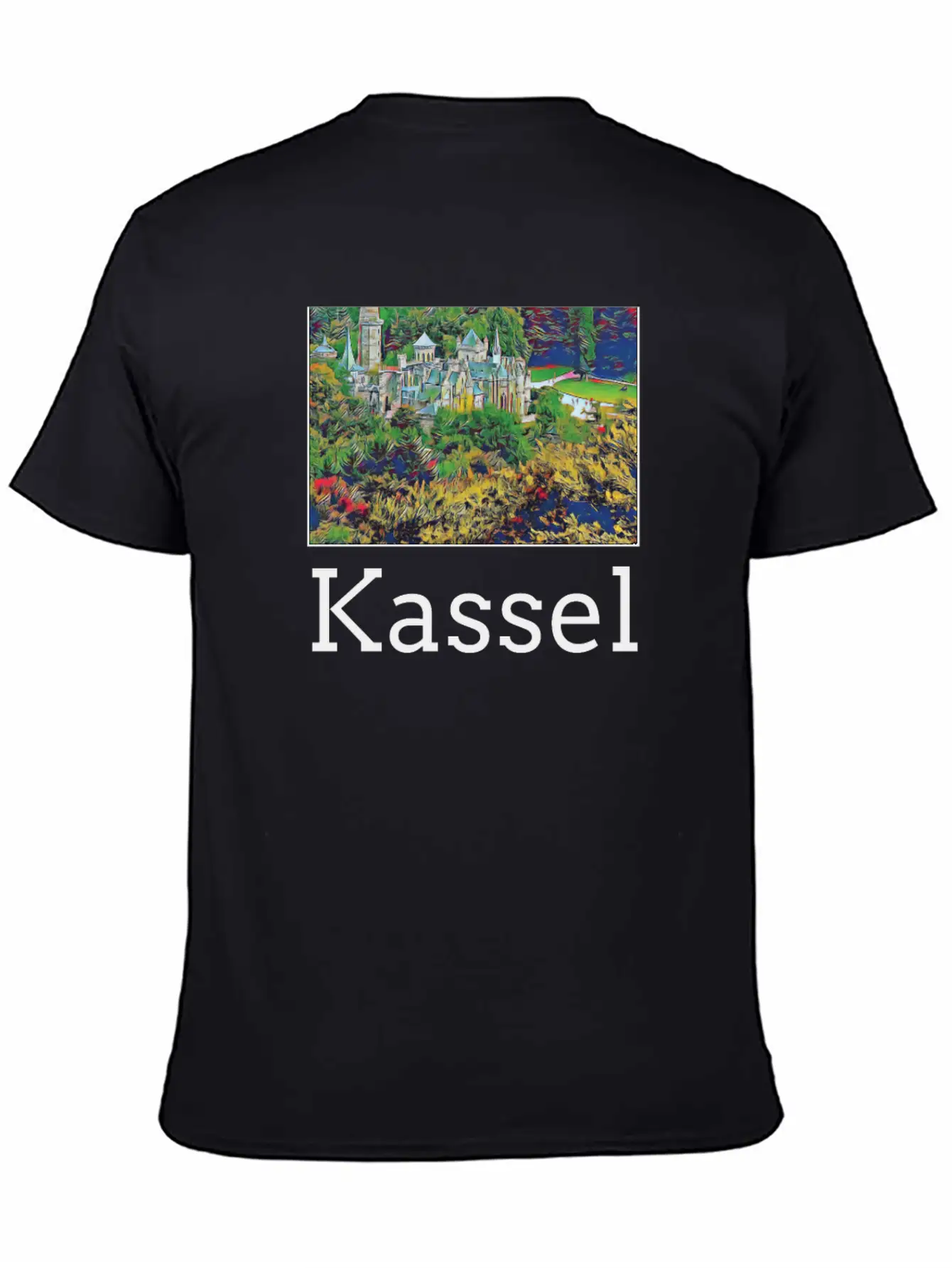 Kassel City Skyline Sights Silhouette Landmark Unisex Casual T-Shirt – Clean Design For Daily Comfort