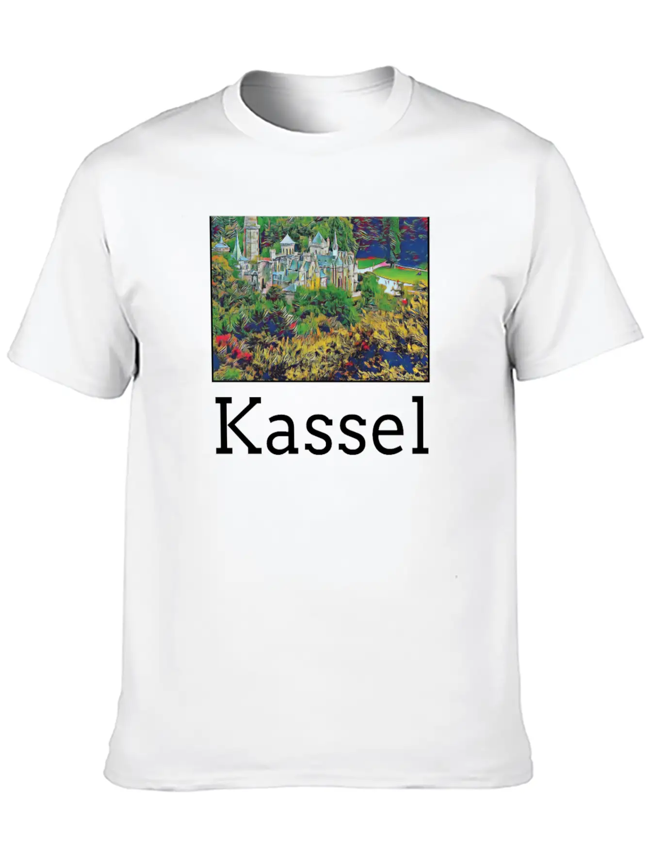 Kassel City Skyline Sights Silhouette Landmark Unisex Casual T-Shirt – Clean Design For Daily Comfort