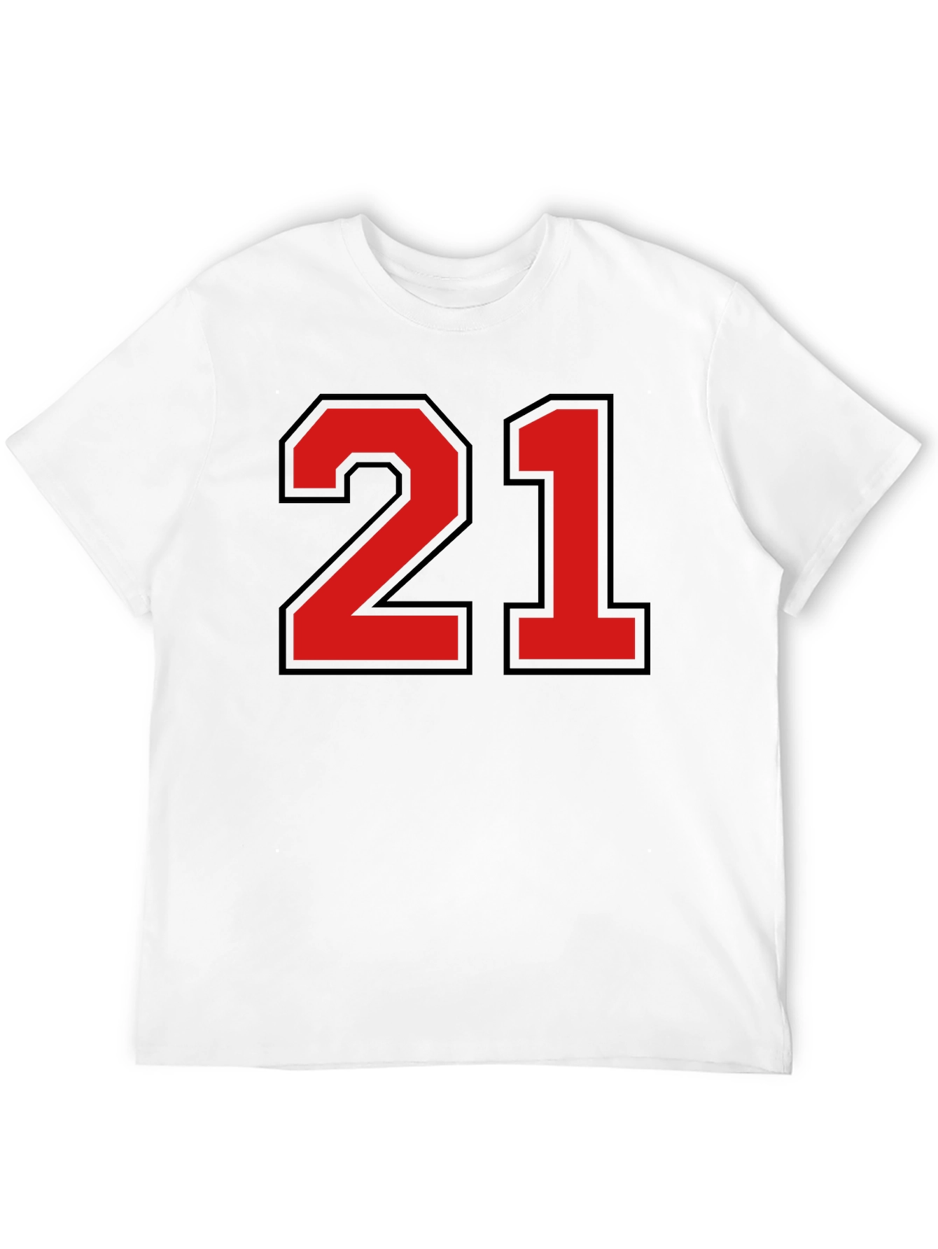 Bold Number 21 Graphic Tee - Black Cotton Jersey