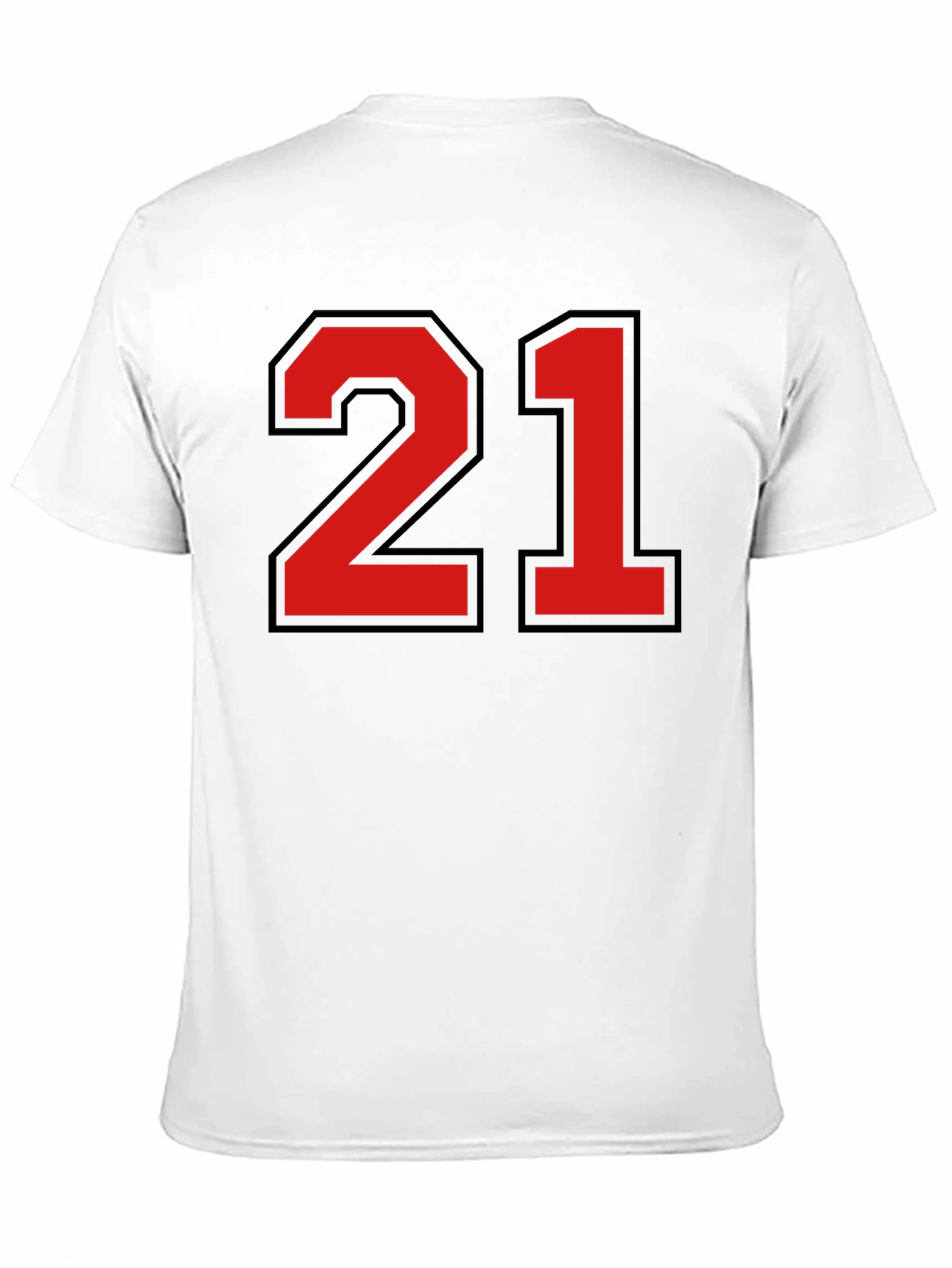 Bold Number 21 Graphic Tee - Black Cotton Jersey