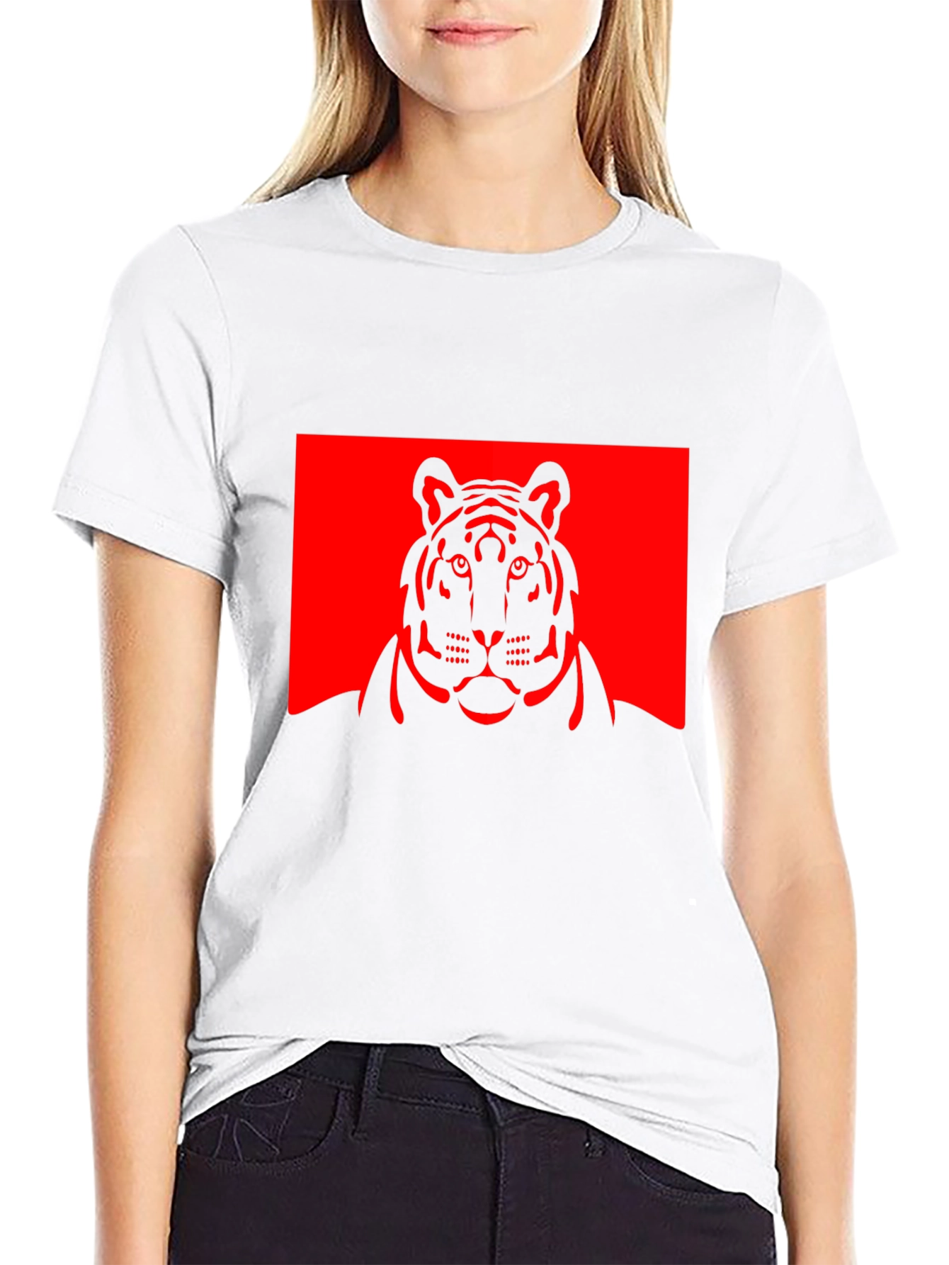 Tiger Graphic Tee - Bold Black Cotton T-Shirt