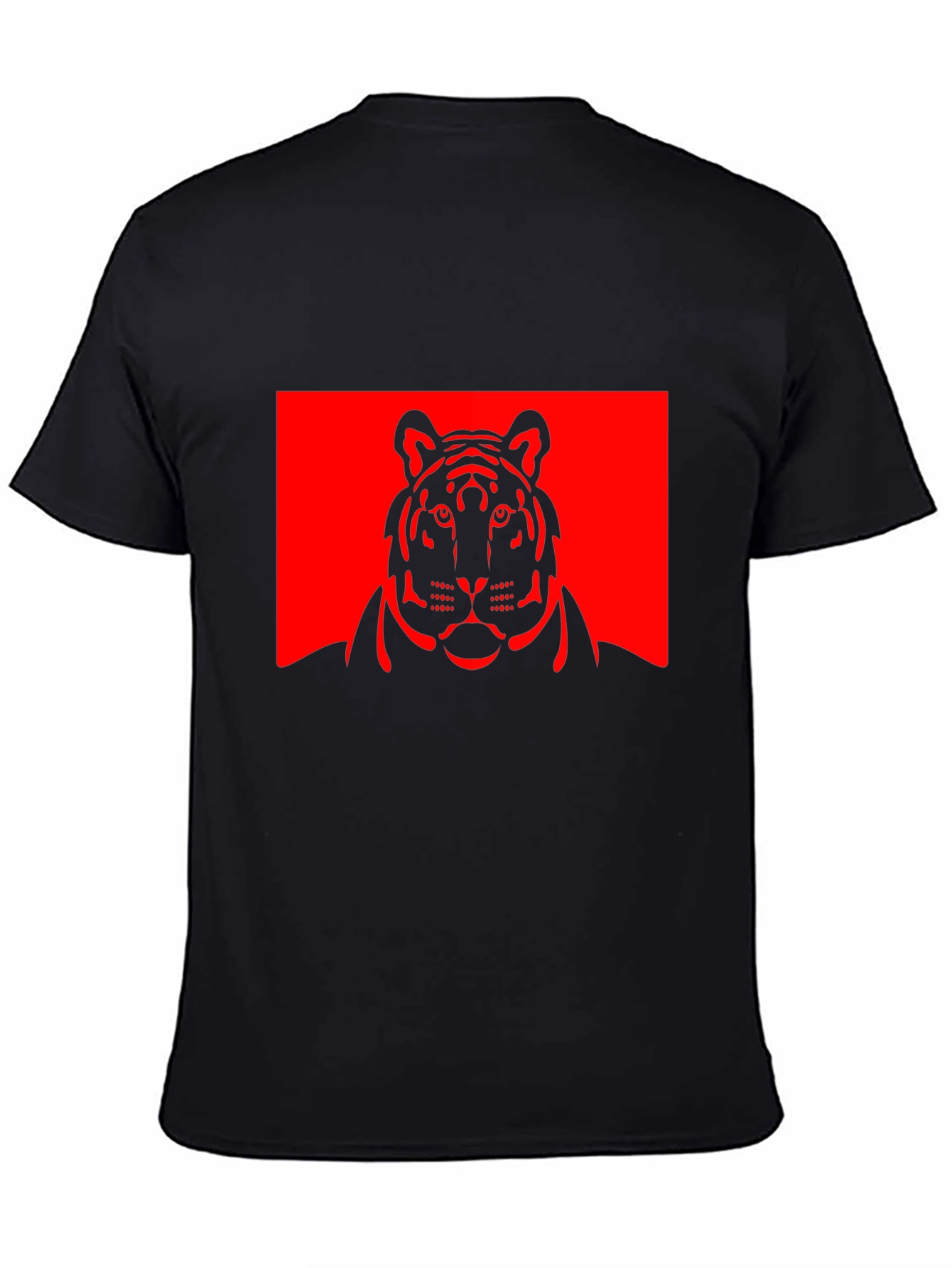 Tiger Graphic Tee - Bold Black Cotton T-Shirt