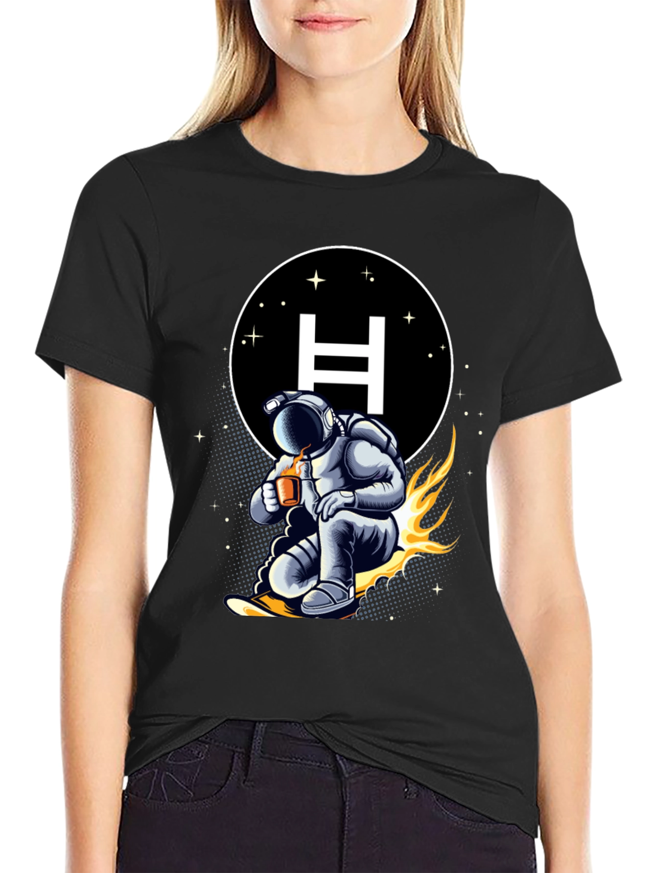 Astronaut Coffee Surf T-Shirt - Space Adventure Tee