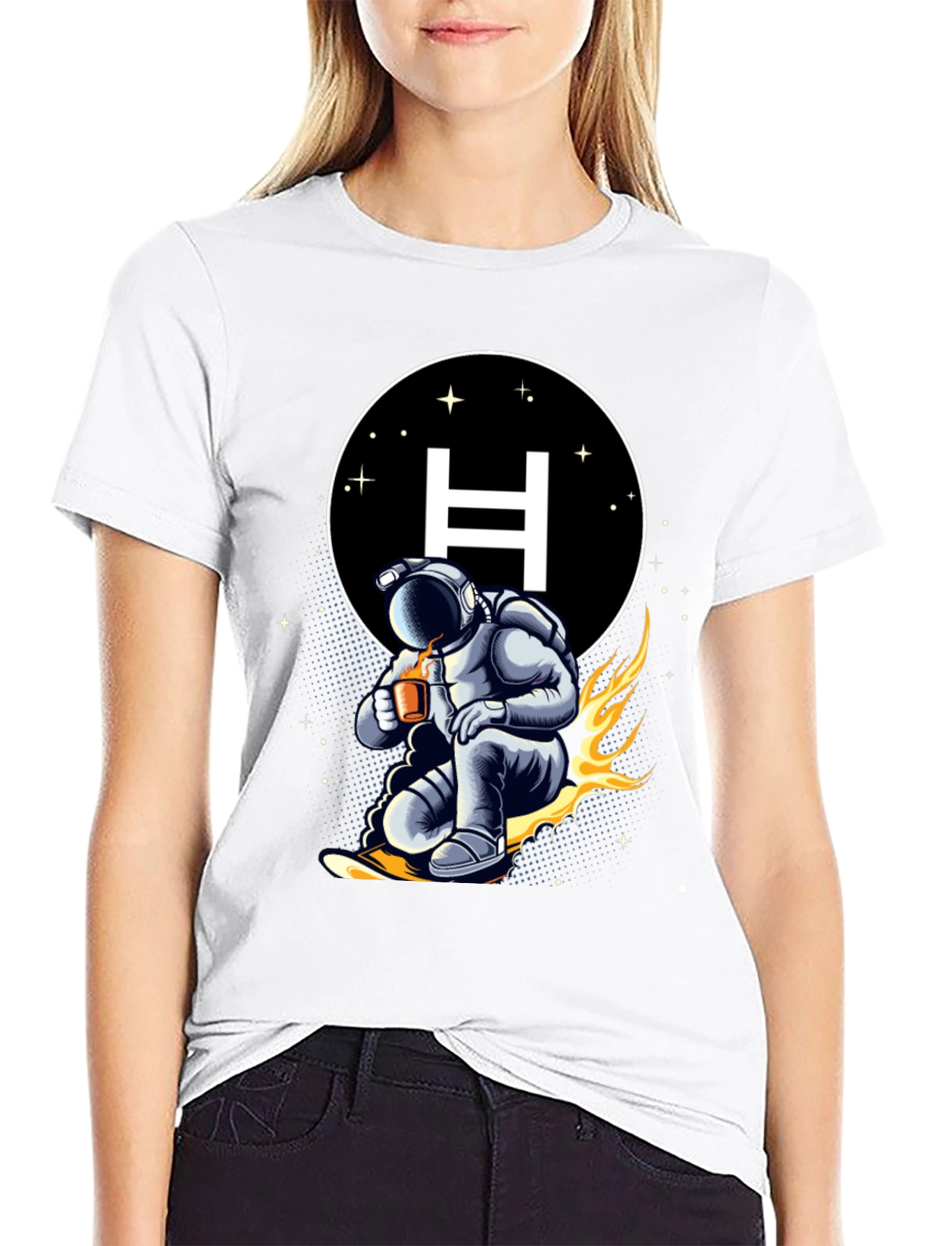 Astronaut Coffee Surf T-Shirt - Space Adventure Tee