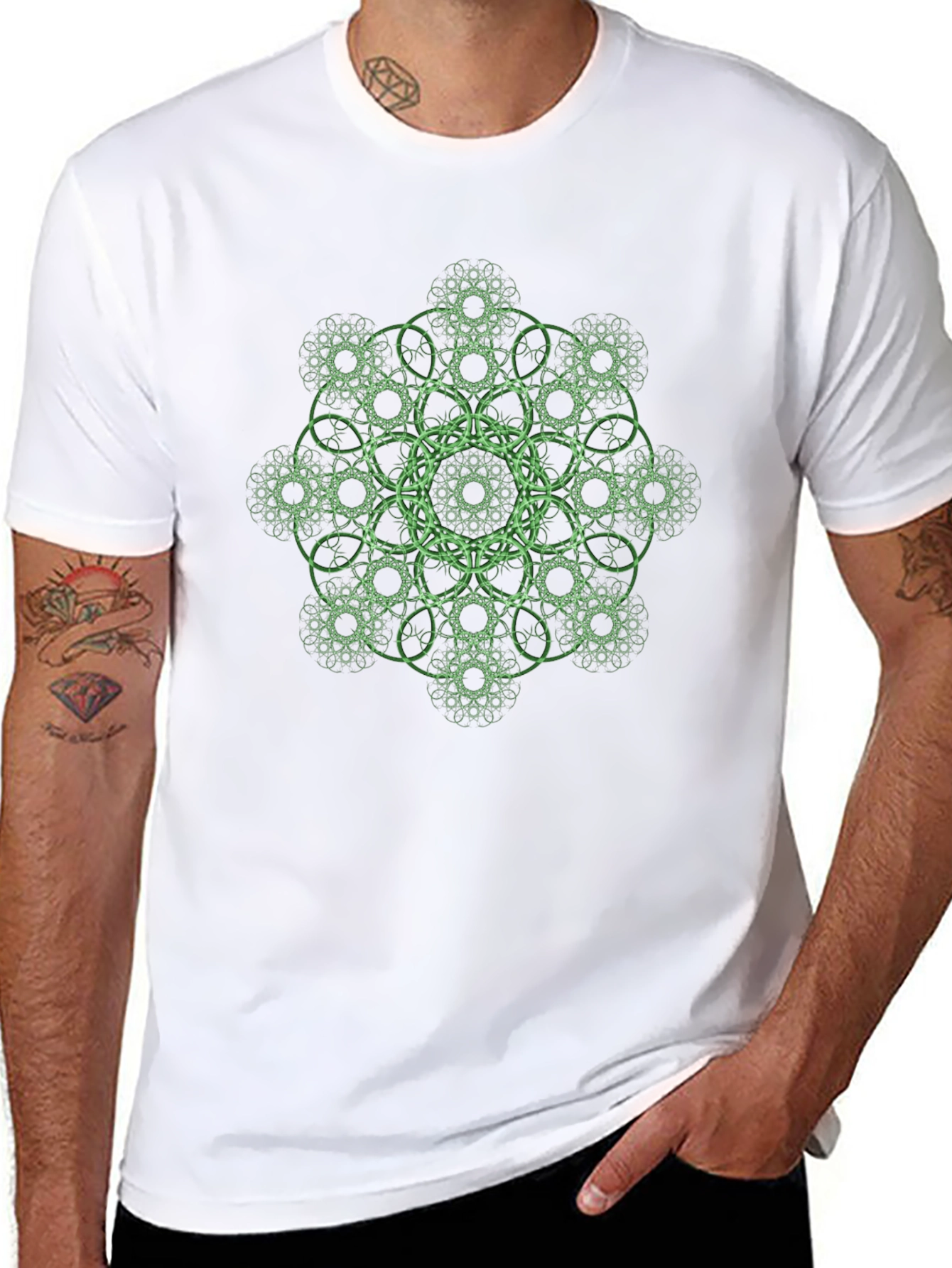 Geometric Fractal T-Shirt - Black