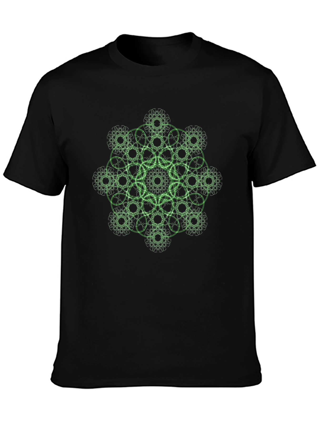 Geometric Fractal T-Shirt - Black