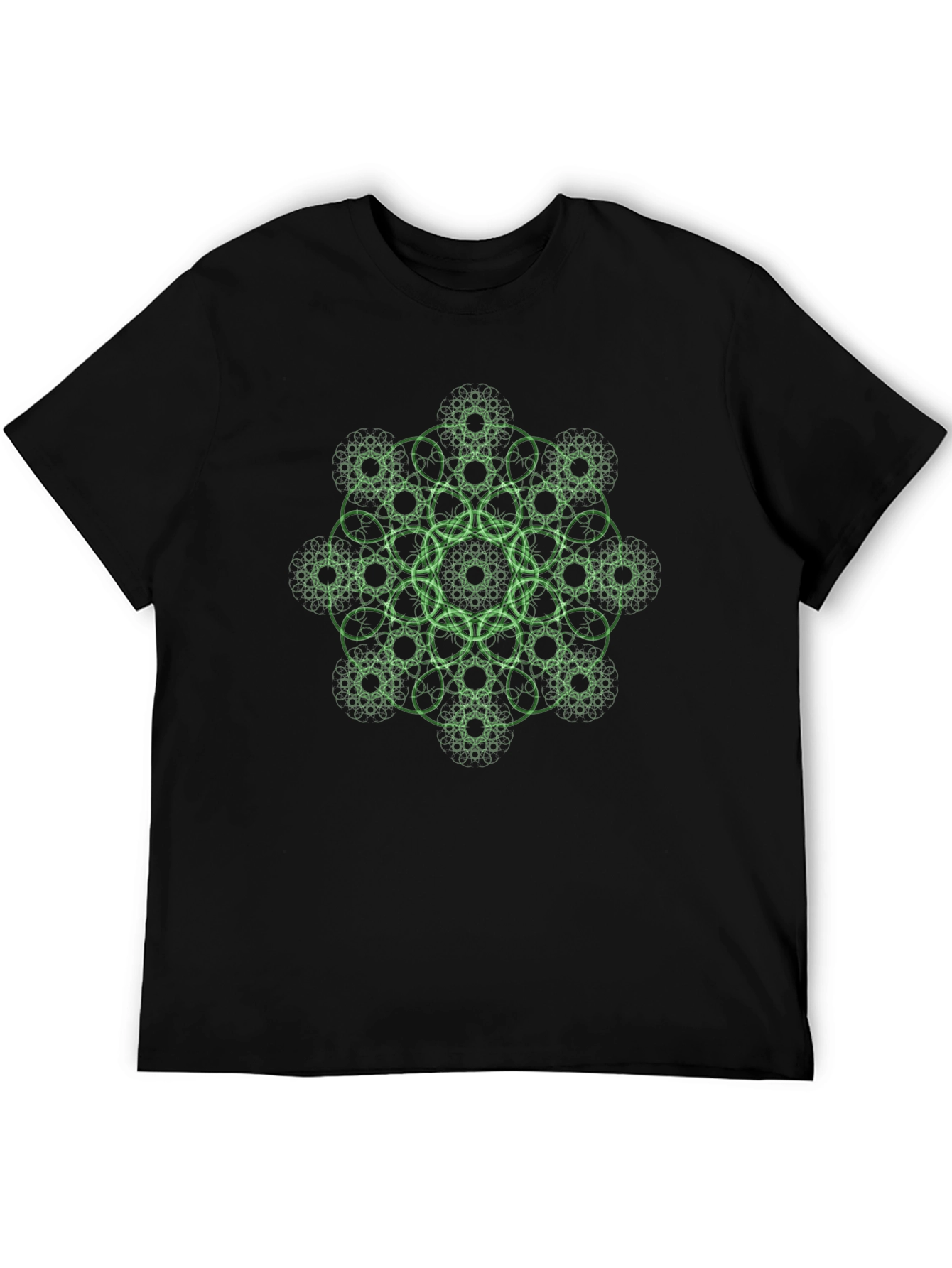 Geometric Fractal T-Shirt - Black
