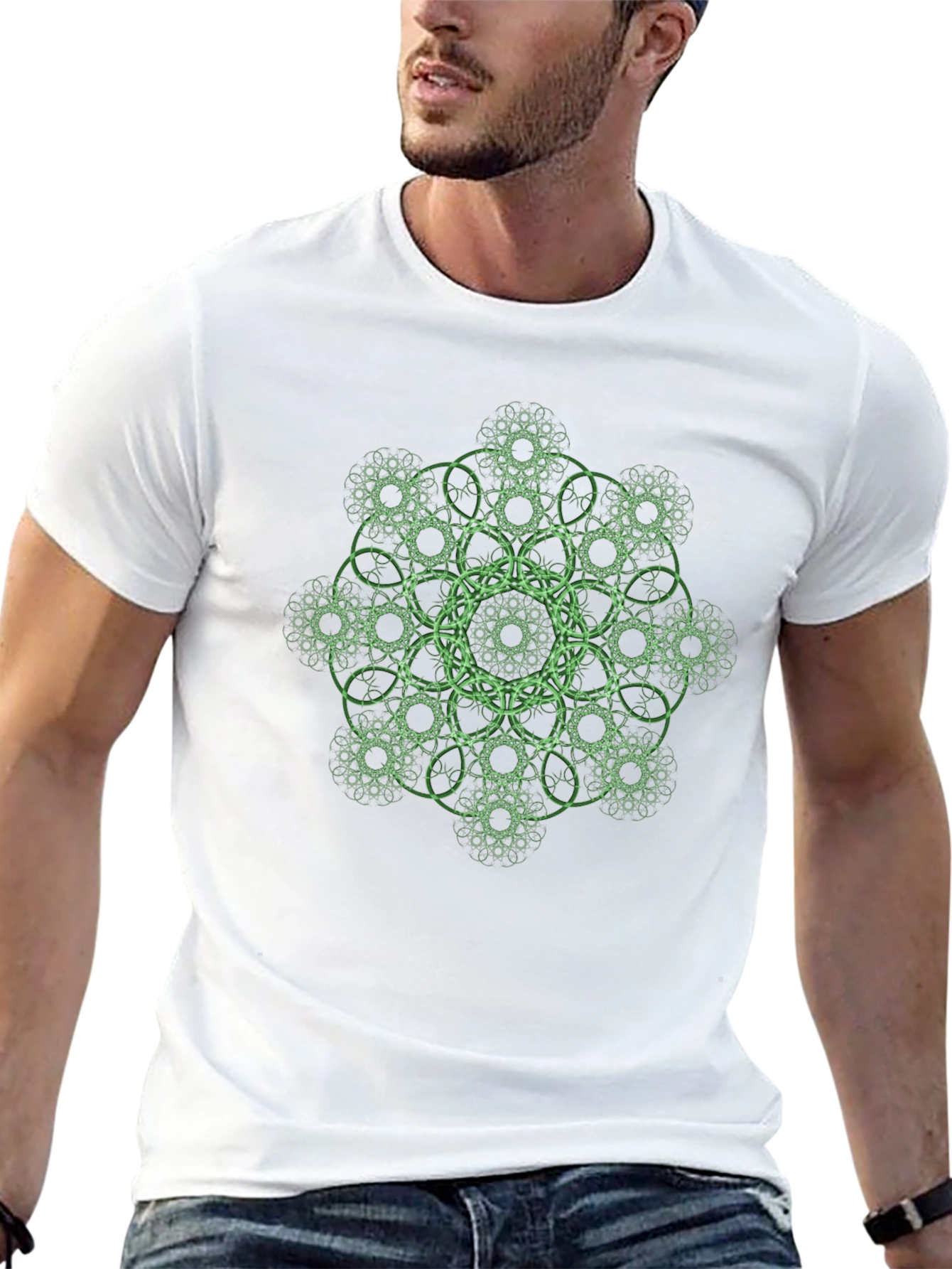Geometric Fractal T-Shirt - Black