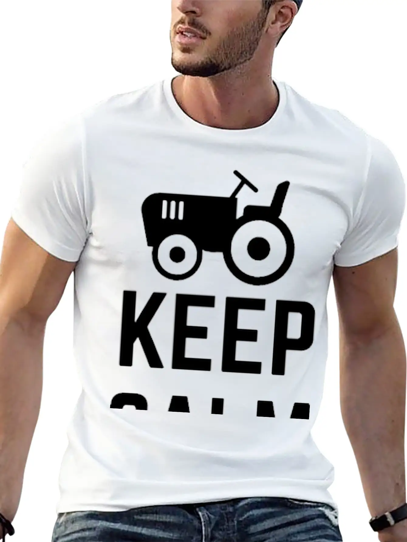 Keep Calm Calm And Farm On Unisex Casual T-Shirt – Clean Design For Daily Comfort