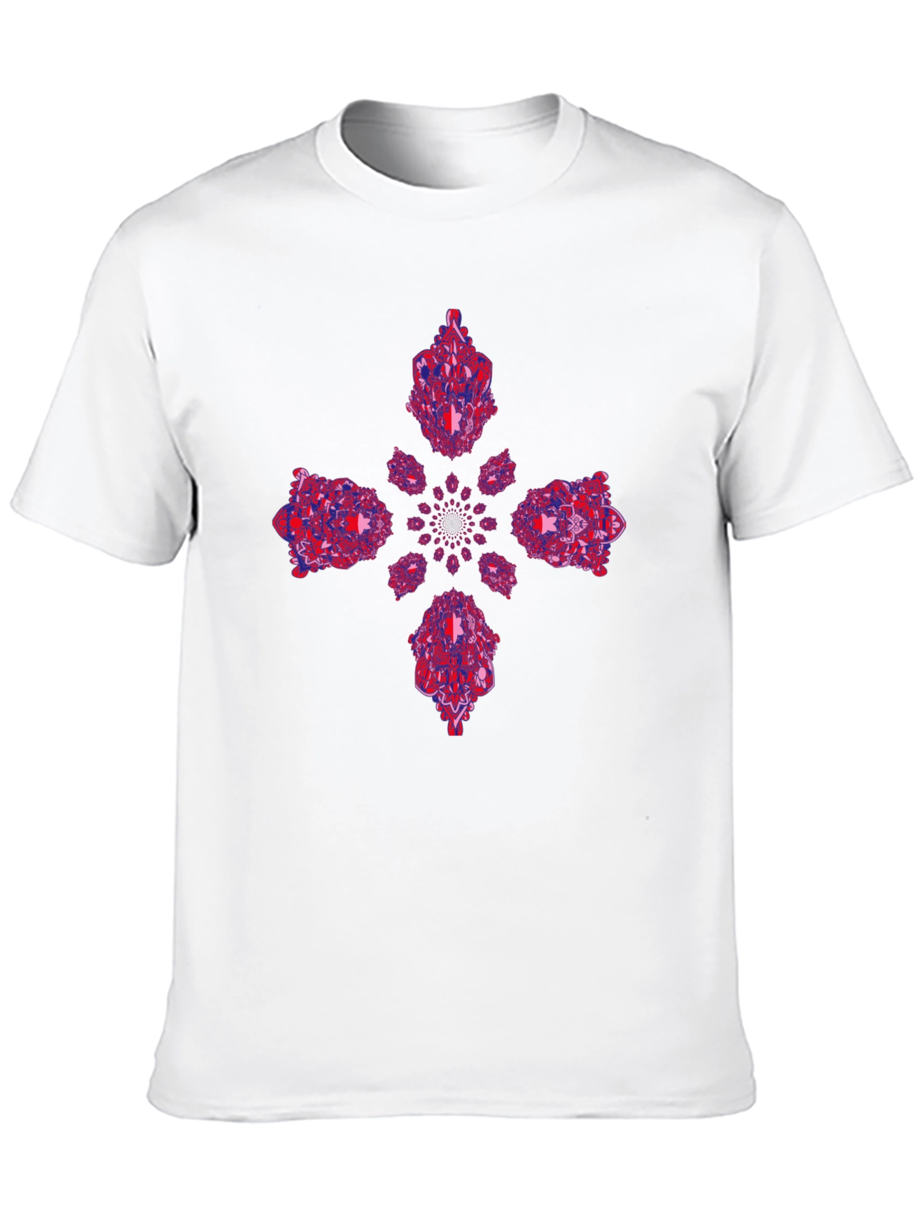 Abstract Kaleidoscope Graphic Print Black T-Shirt