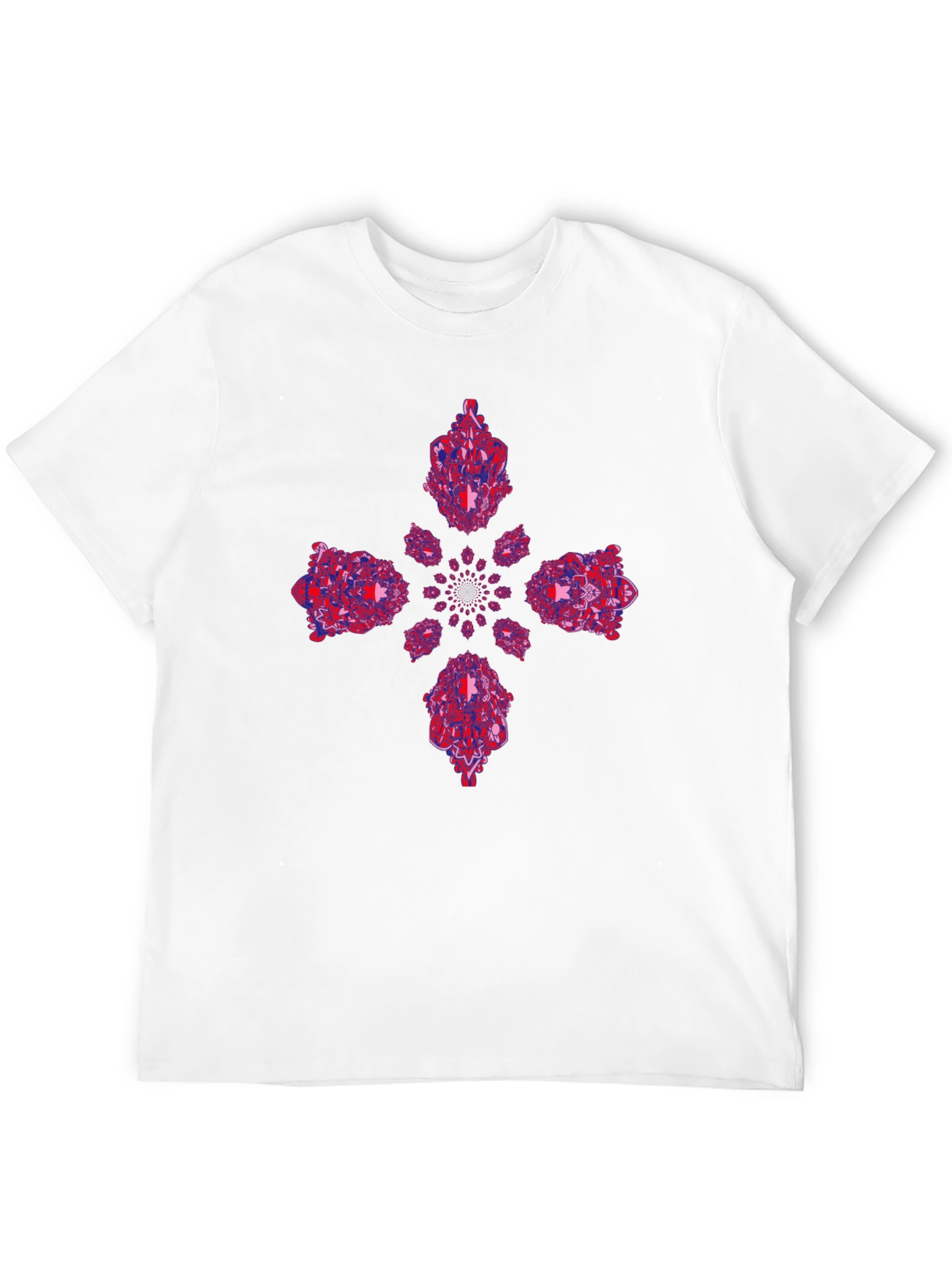 Abstract Kaleidoscope Graphic Print Black T-Shirt