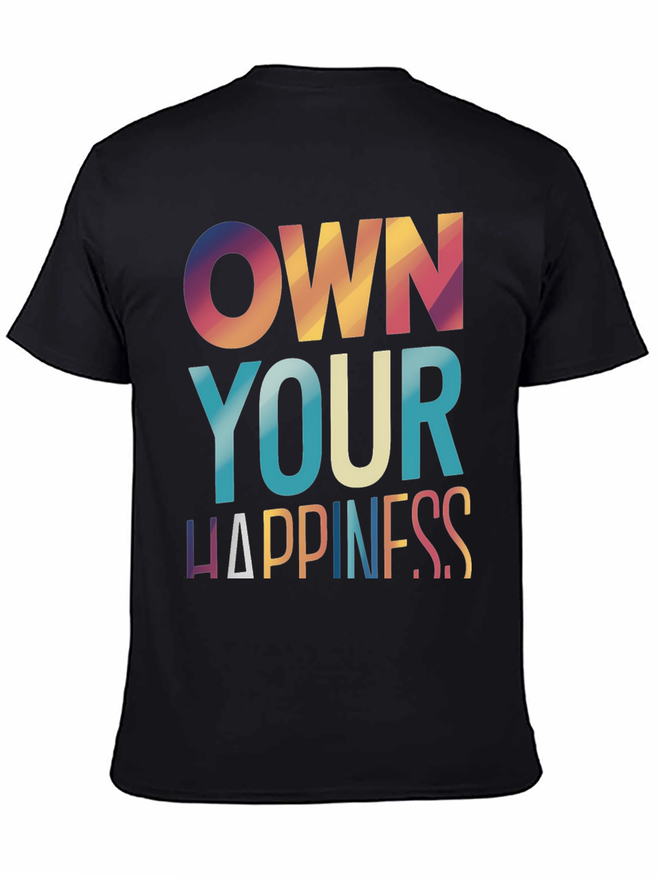 Own Your Happiness Graphic Tee - Black Casual T-Shirt