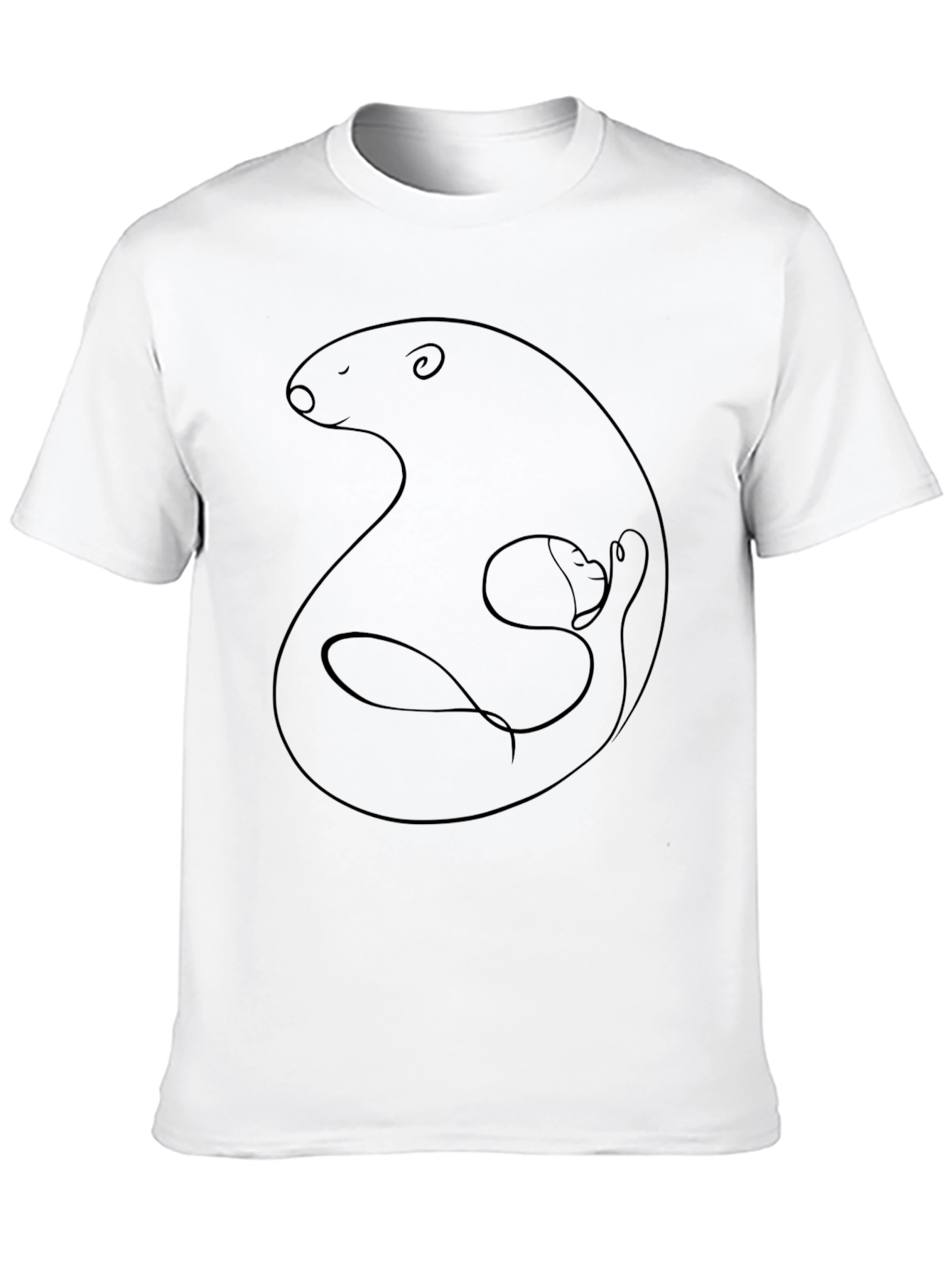 Bear & Cub Graphic Tee - Black Cotton Blend