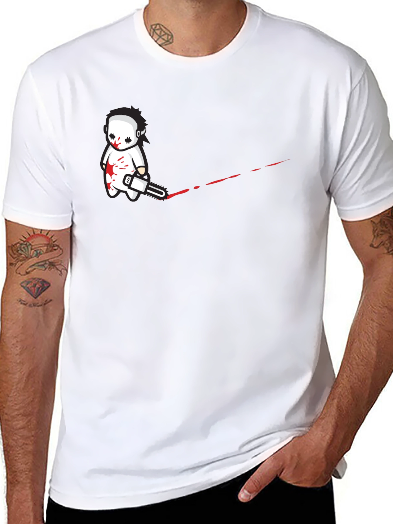 Cartoon Horror T-Shirt - Chainsaw Killer Tee