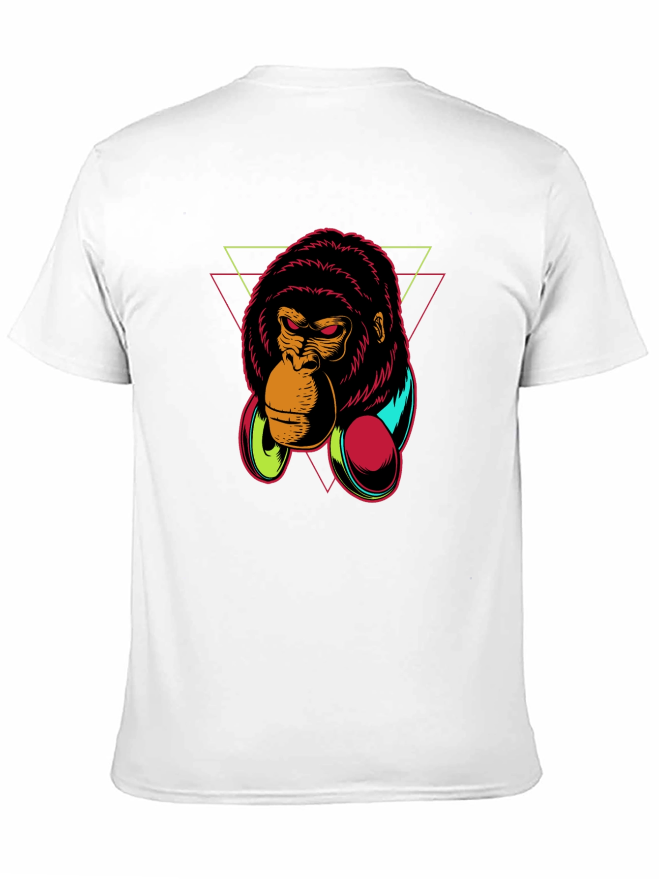 Gorilla Headphone Graphic Black T-Shirt