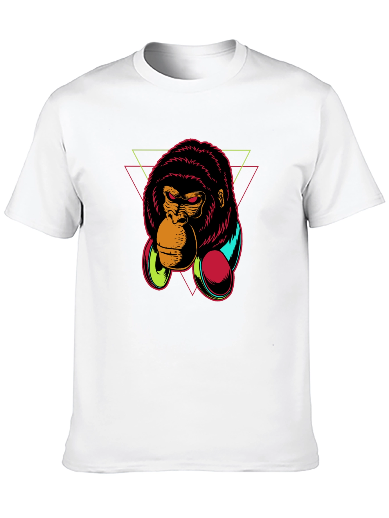Gorilla Headphone Graphic Black T-Shirt