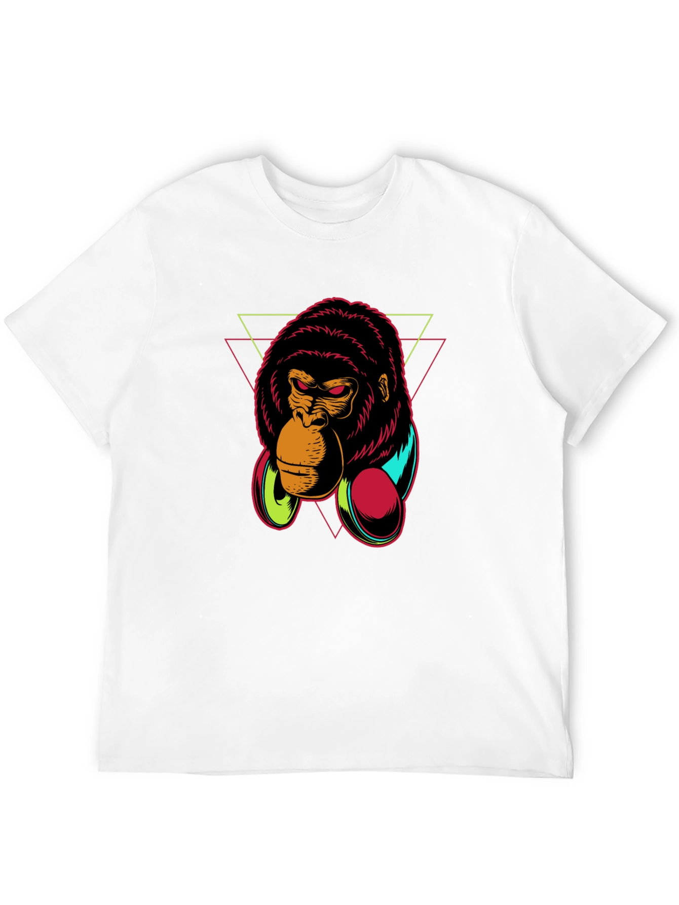 Gorilla Headphone Graphic Black T-Shirt