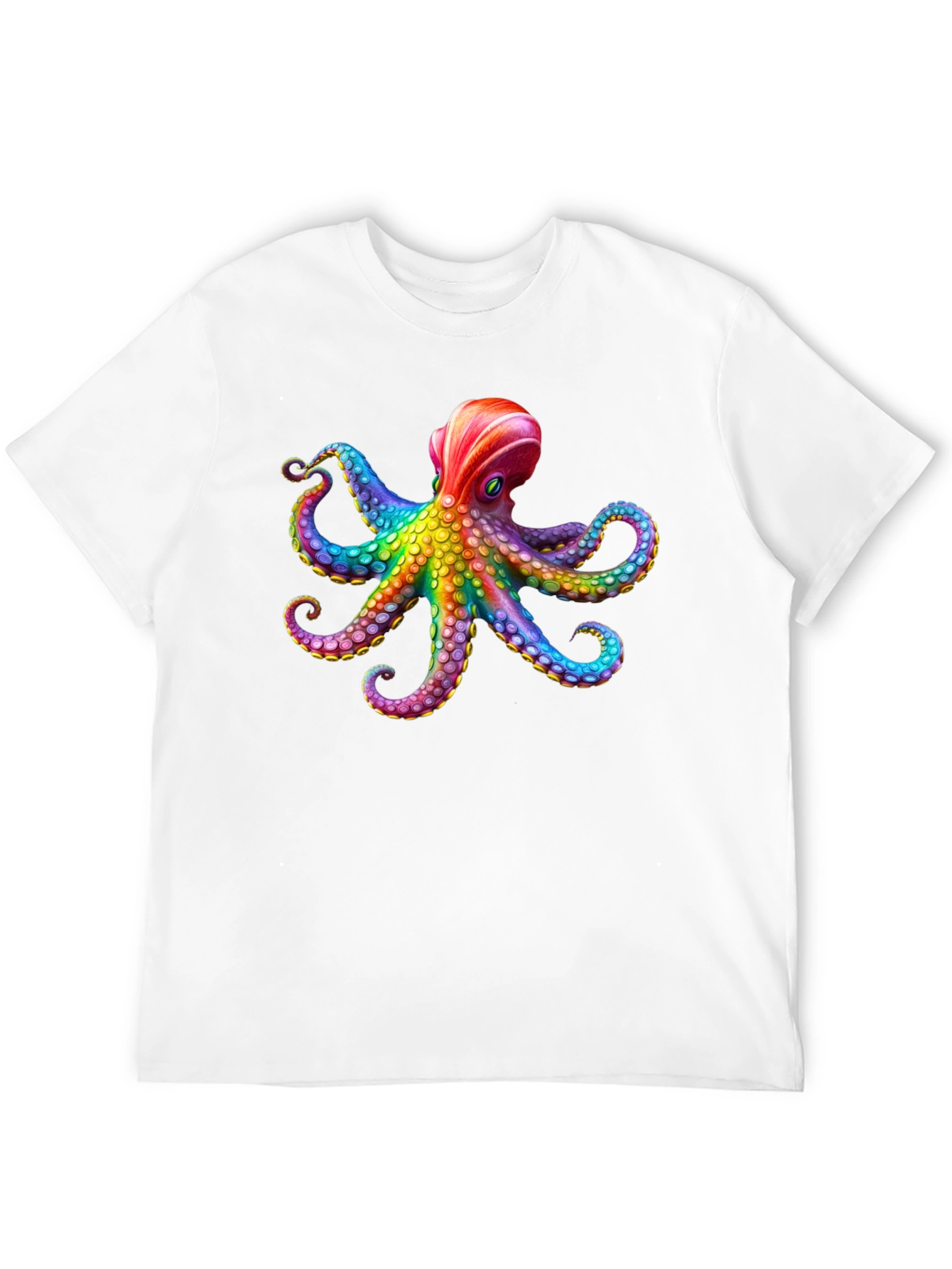 Rainbow Octopus Graphic Black T-Shirt