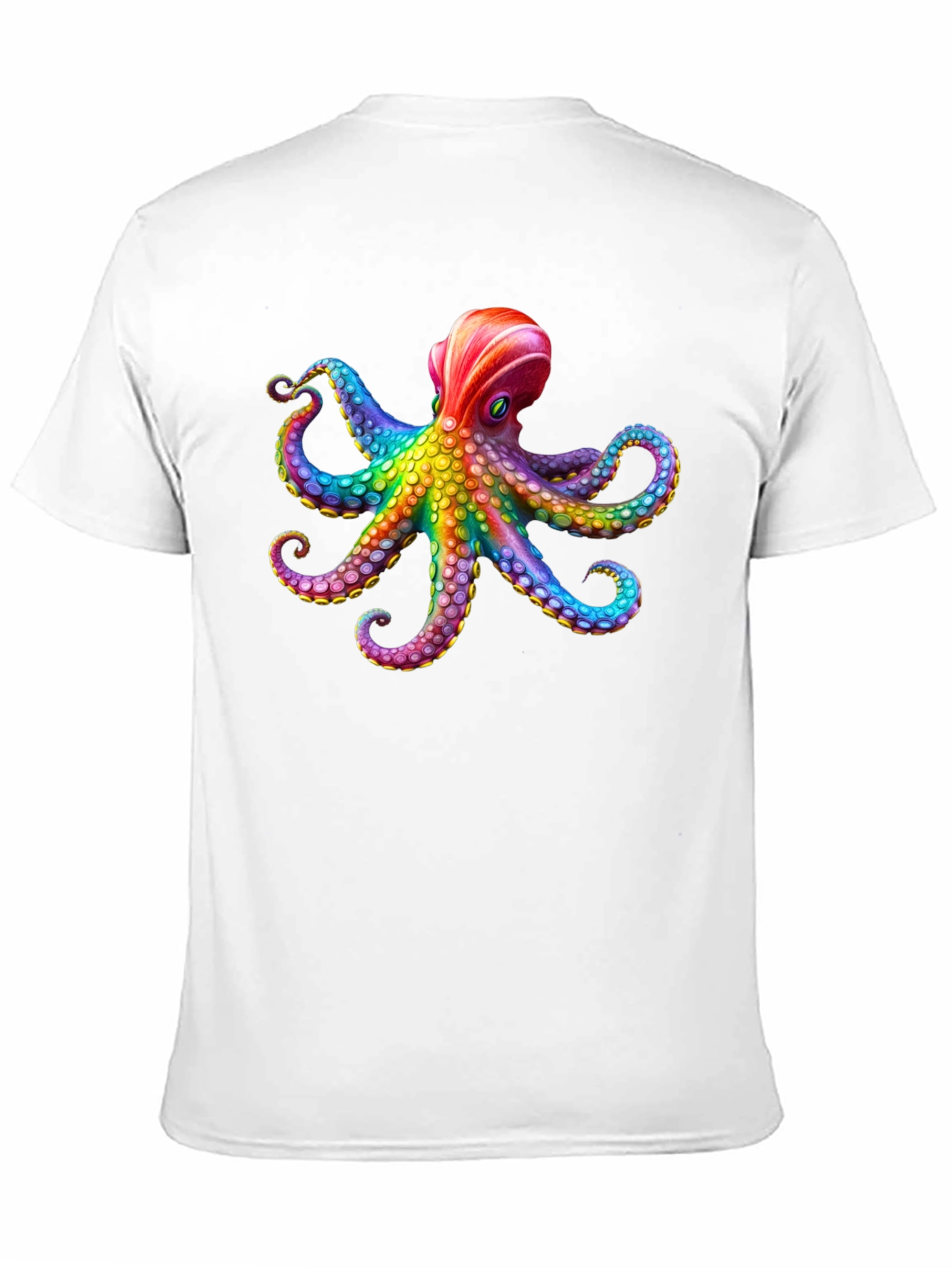 Rainbow Octopus Graphic Black T-Shirt