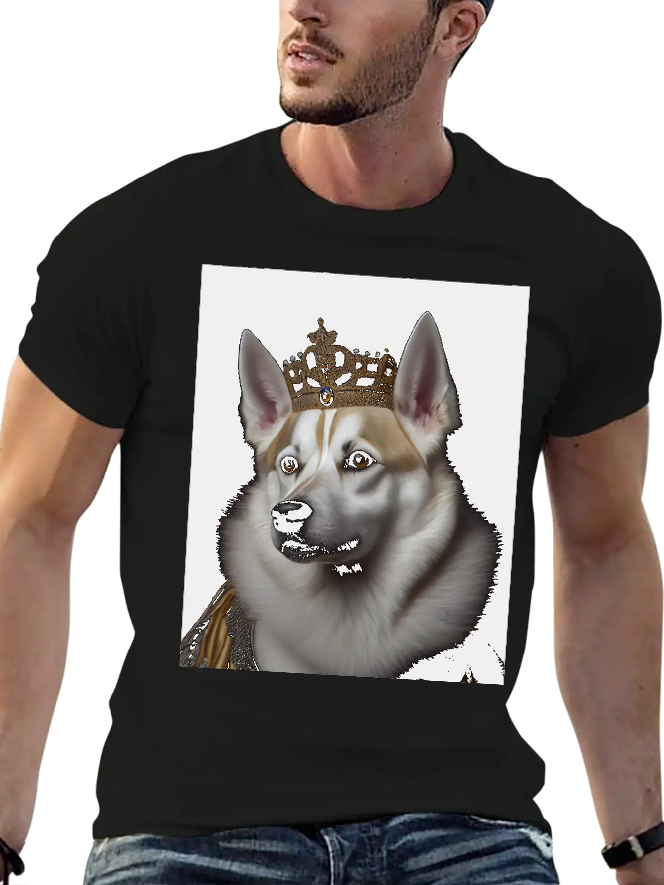 Kishu Dog Breed Portrait Royal Renaissance Animal Unisex Casual T-Shirt – Clean Design For Daily Comfort