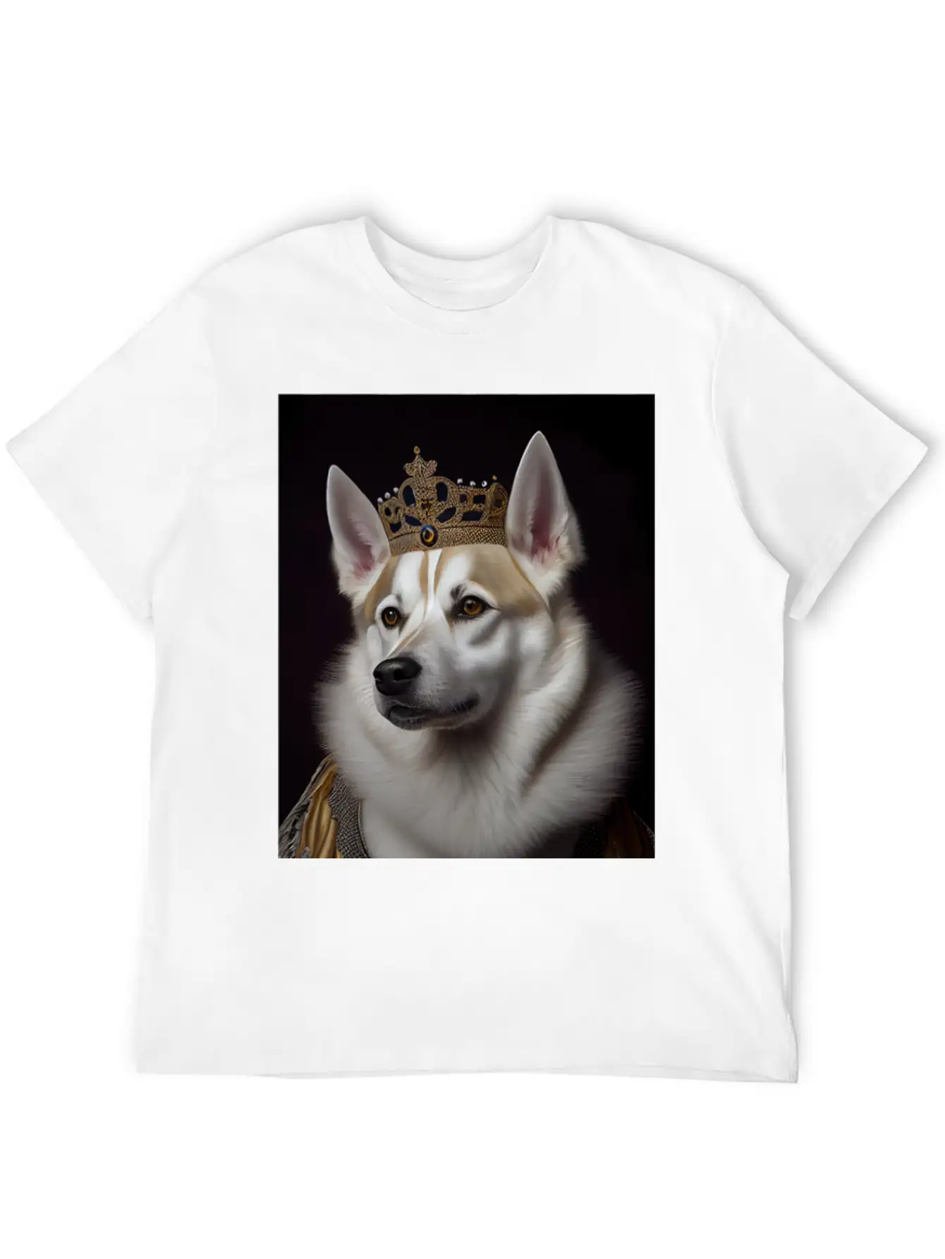 Kishu Dog Breed Portrait Royal Renaissance Animal Unisex Casual T-Shirt – Clean Design For Daily Comfort