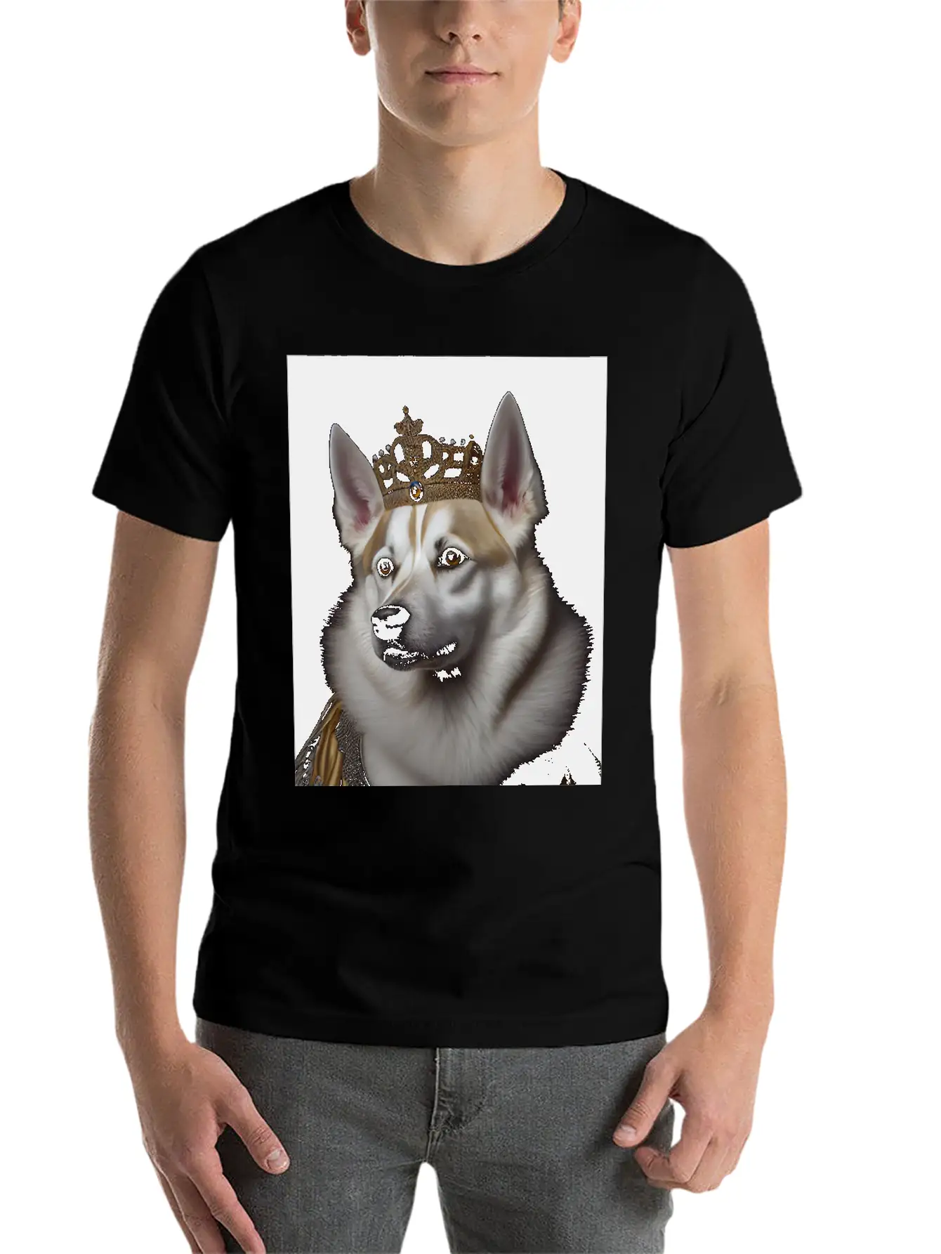 Kishu Dog Breed Portrait Royal Renaissance Animal Unisex Casual T-Shirt – Clean Design For Daily Comfort