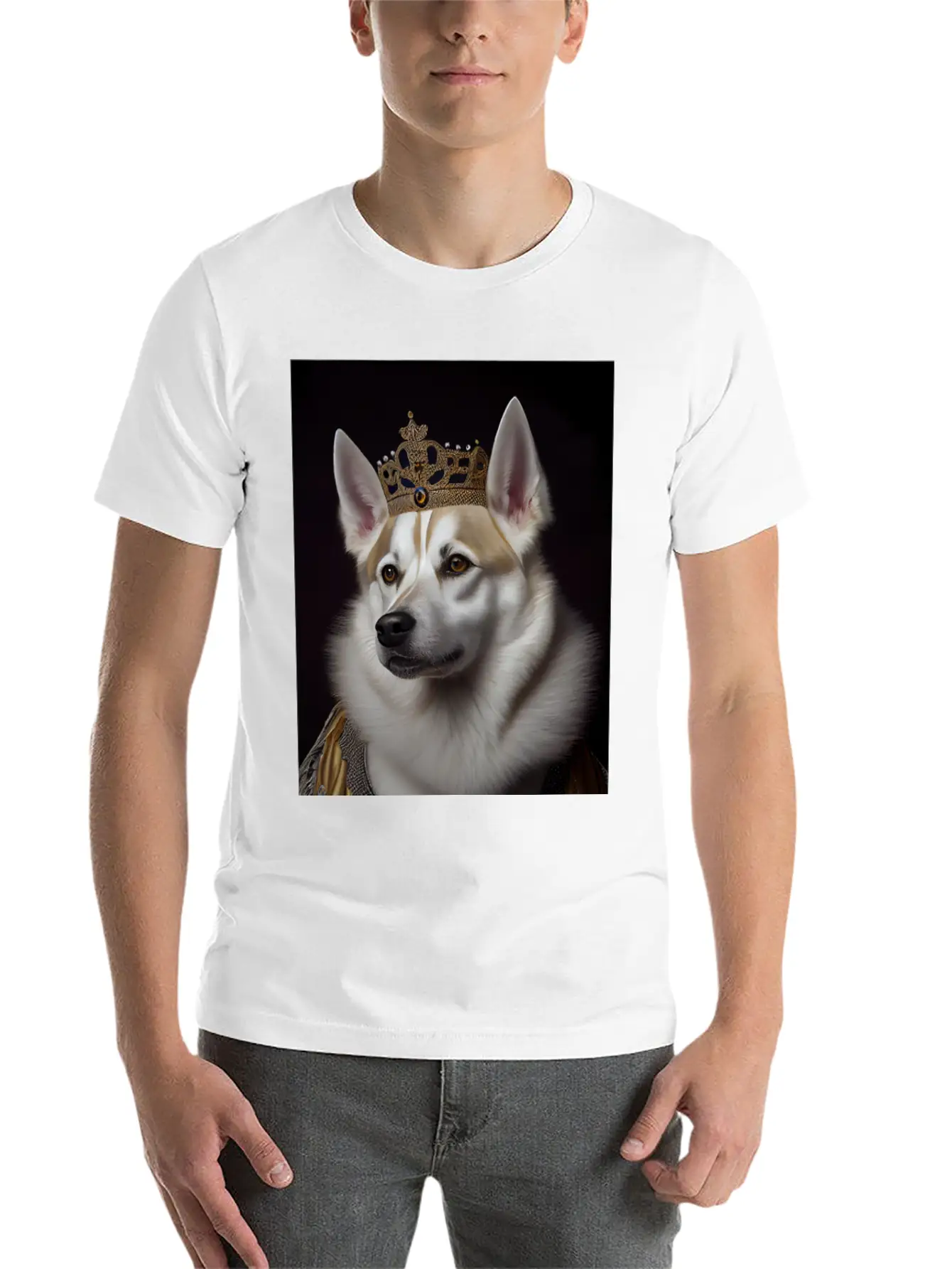 Kishu Dog Breed Portrait Royal Renaissance Animal Unisex Casual T-Shirt – Clean Design For Daily Comfort