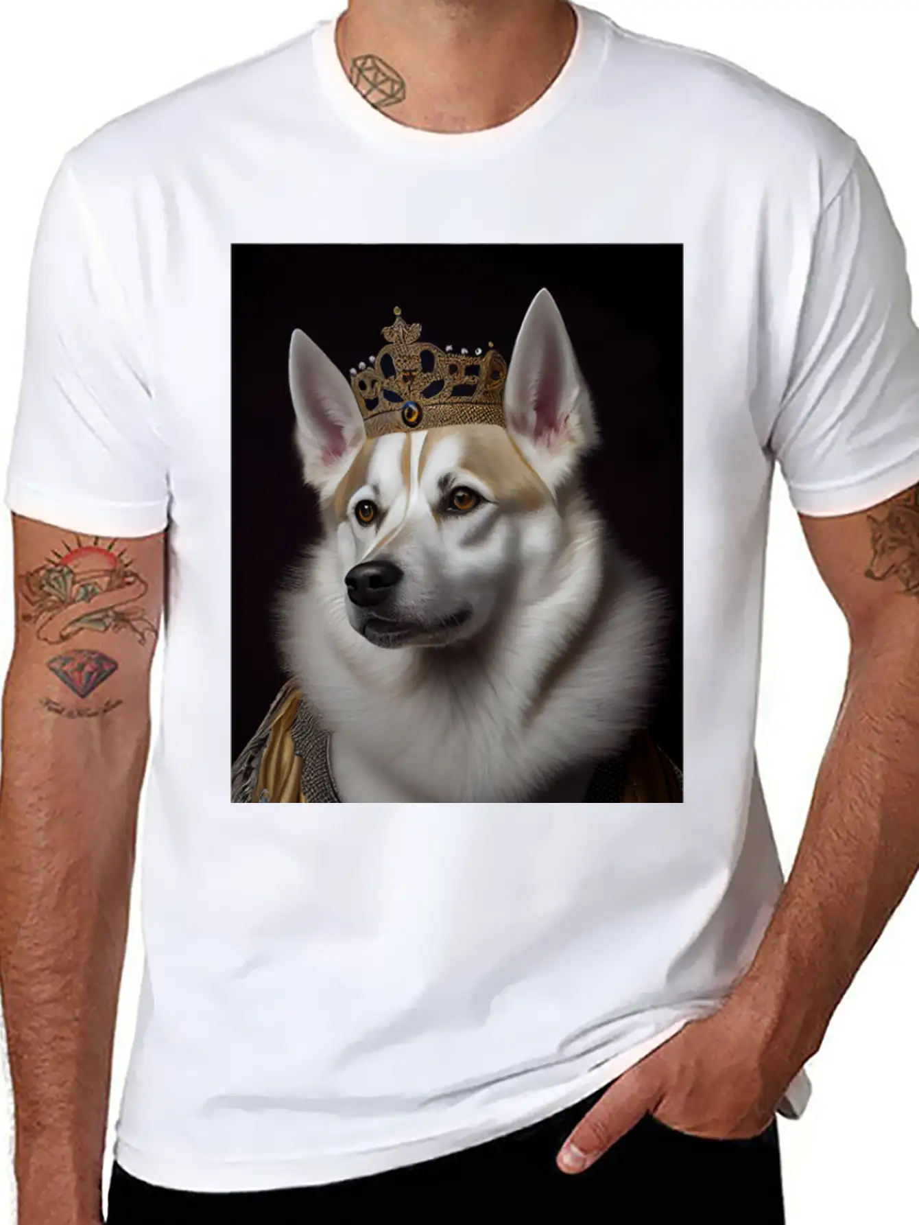 Kishu Dog Breed Portrait Royal Renaissance Animal Unisex Casual T-Shirt – Clean Design For Daily Comfort