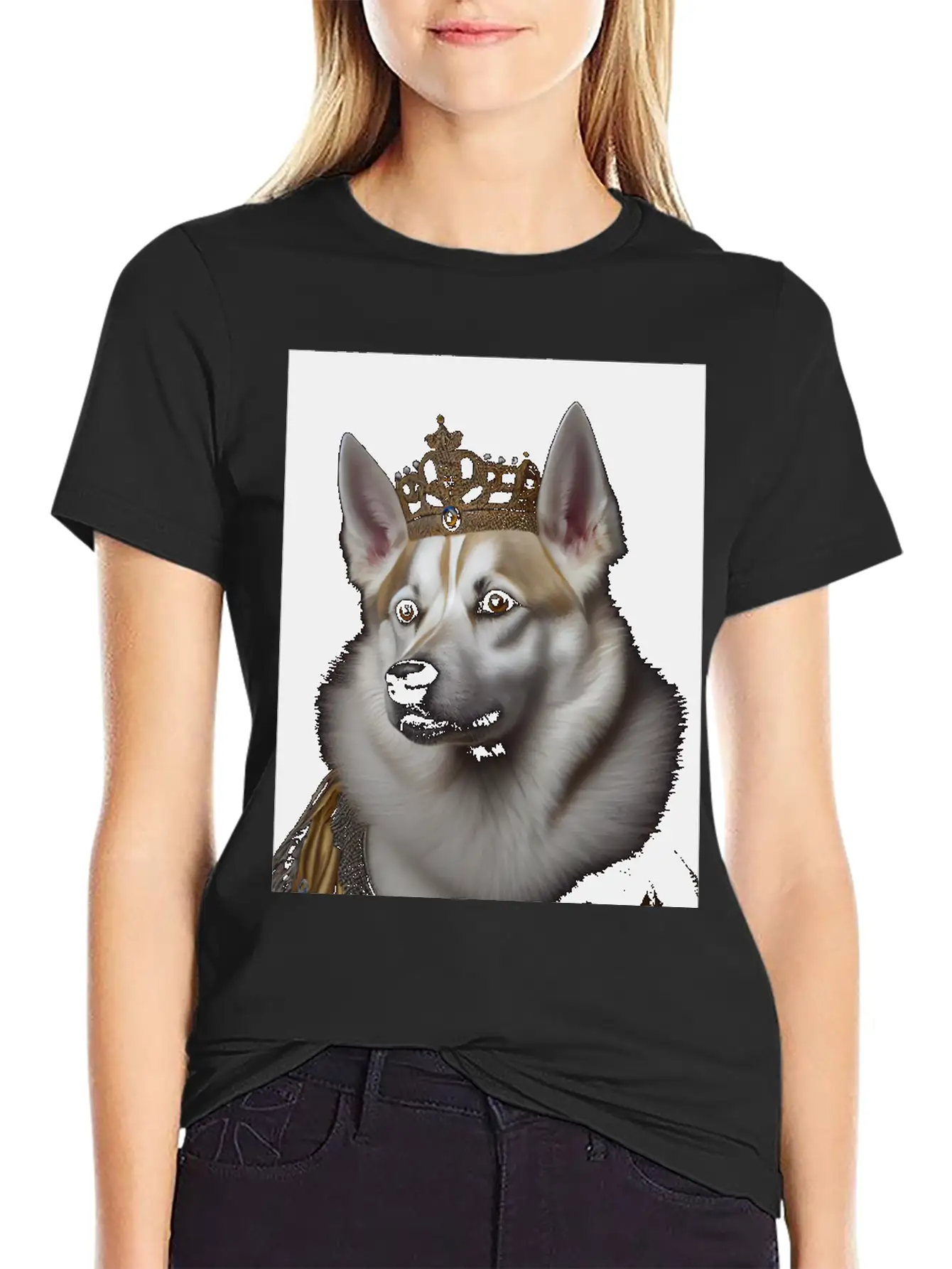 Kishu Dog Breed Portrait Royal Renaissance Animal Unisex Casual T-Shirt – Clean Design For Daily Comfort