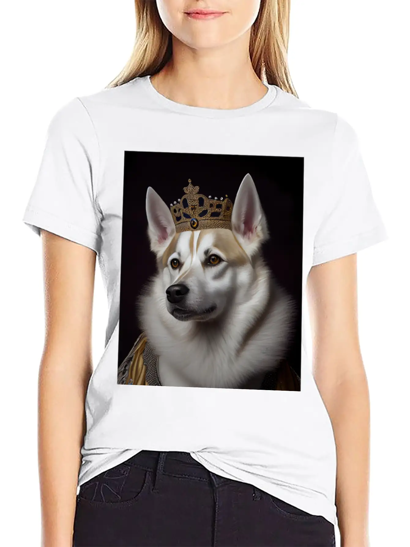 Kishu Dog Breed Portrait Royal Renaissance Animal Unisex Casual T-Shirt – Clean Design For Daily Comfort
