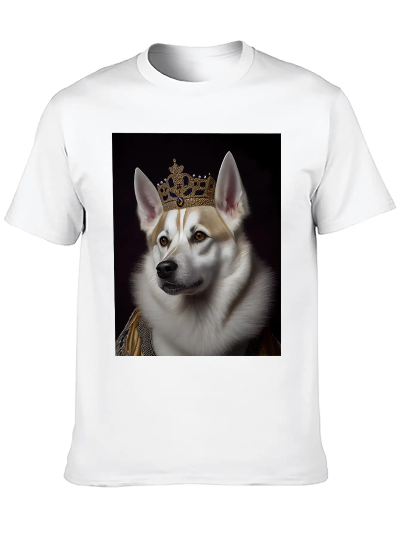 Kishu Dog Breed Portrait Royal Renaissance Animal Unisex Casual T-Shirt – Clean Design For Daily Comfort