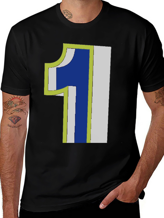 Number One Graphic Tee - Black Cotton T-Shirt