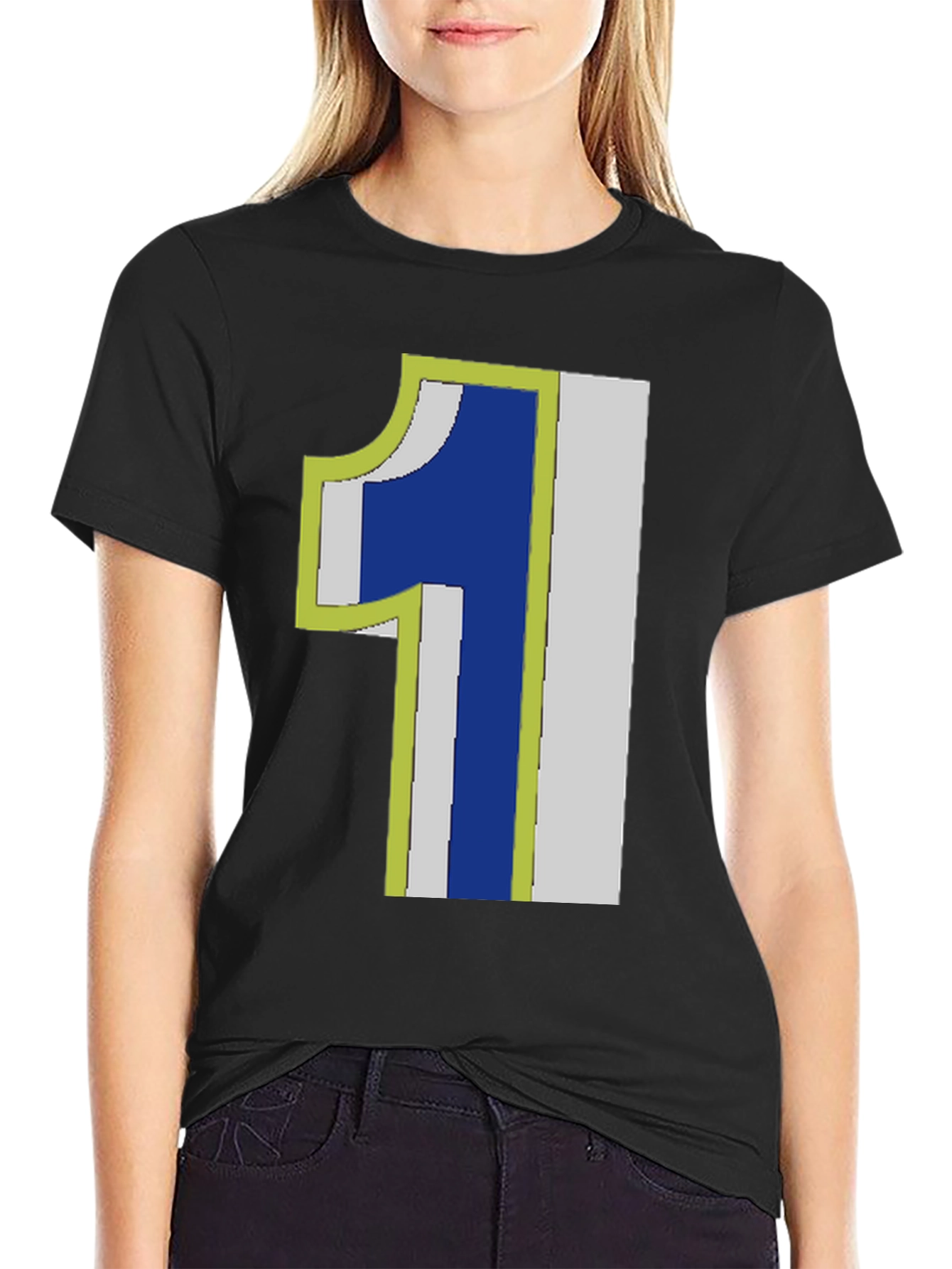 Number One Graphic Tee - Black Cotton T-Shirt