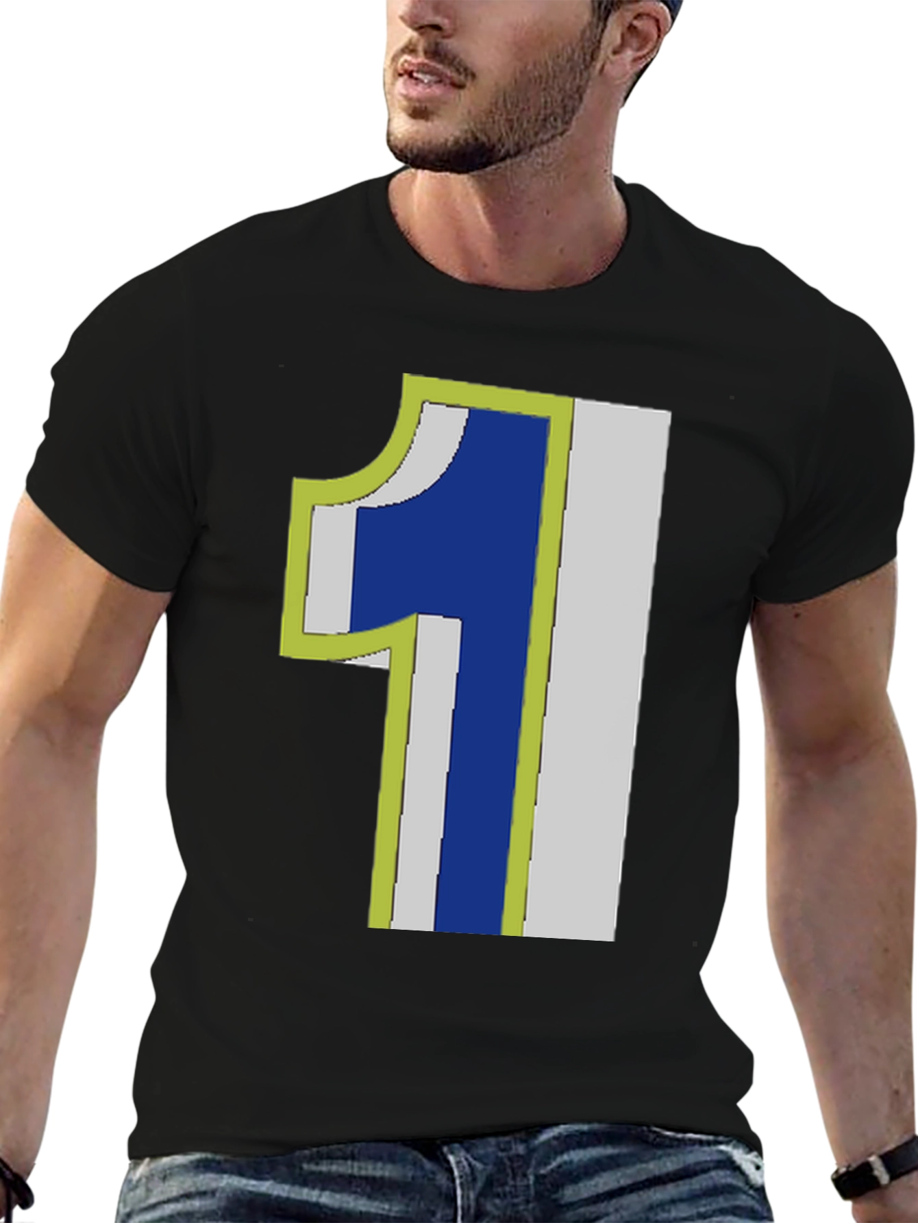 Number One Graphic Tee - Black Cotton T-Shirt