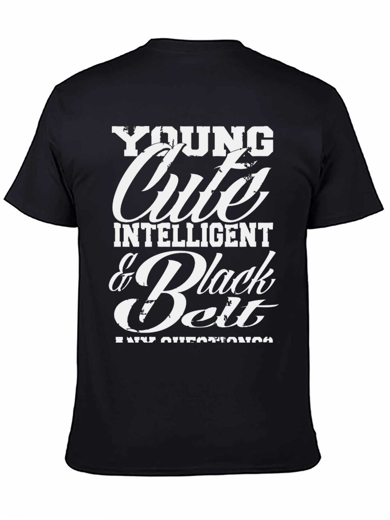 Young Cute Intelligent Black Belt T-Shirt