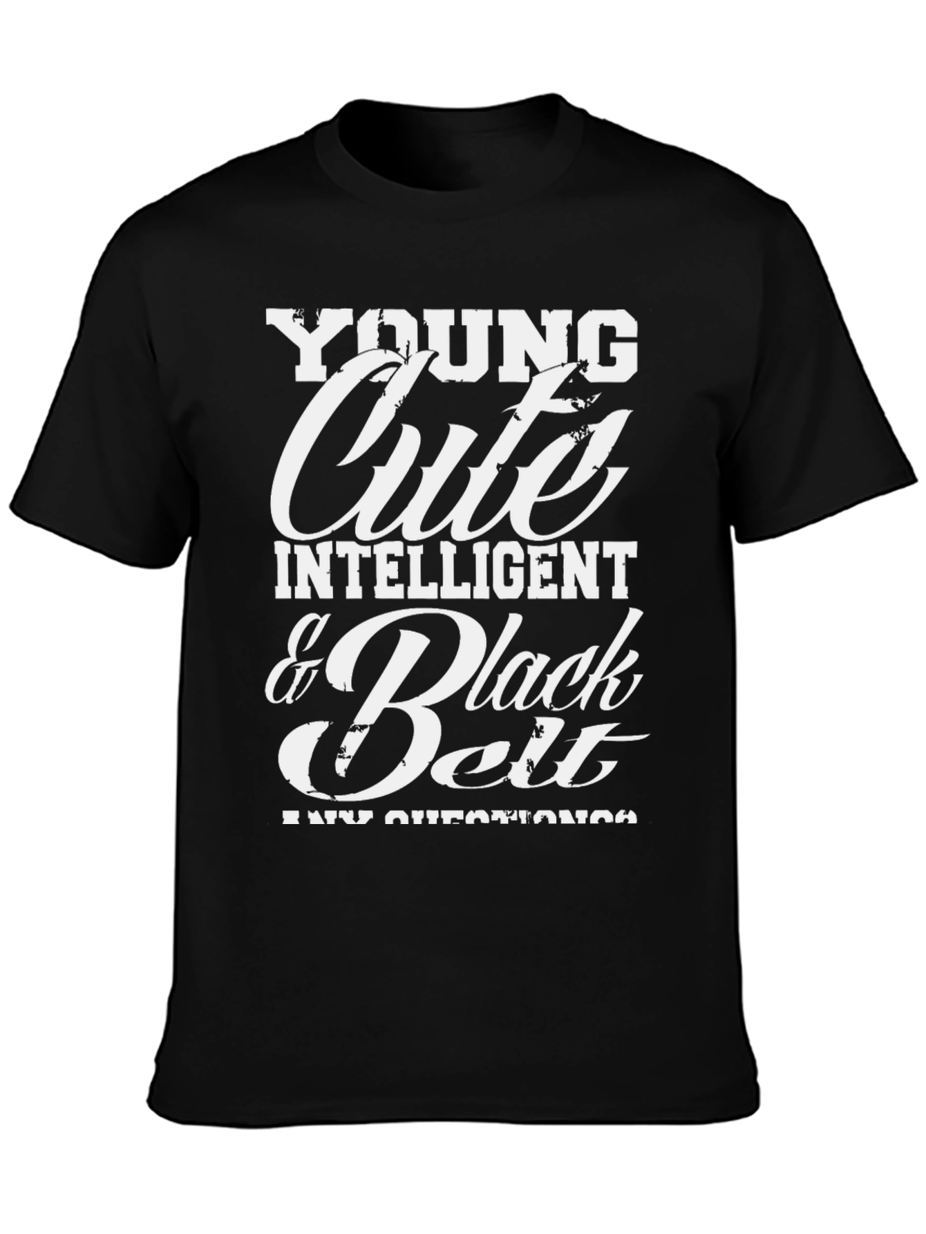 Young Cute Intelligent Black Belt T-Shirt