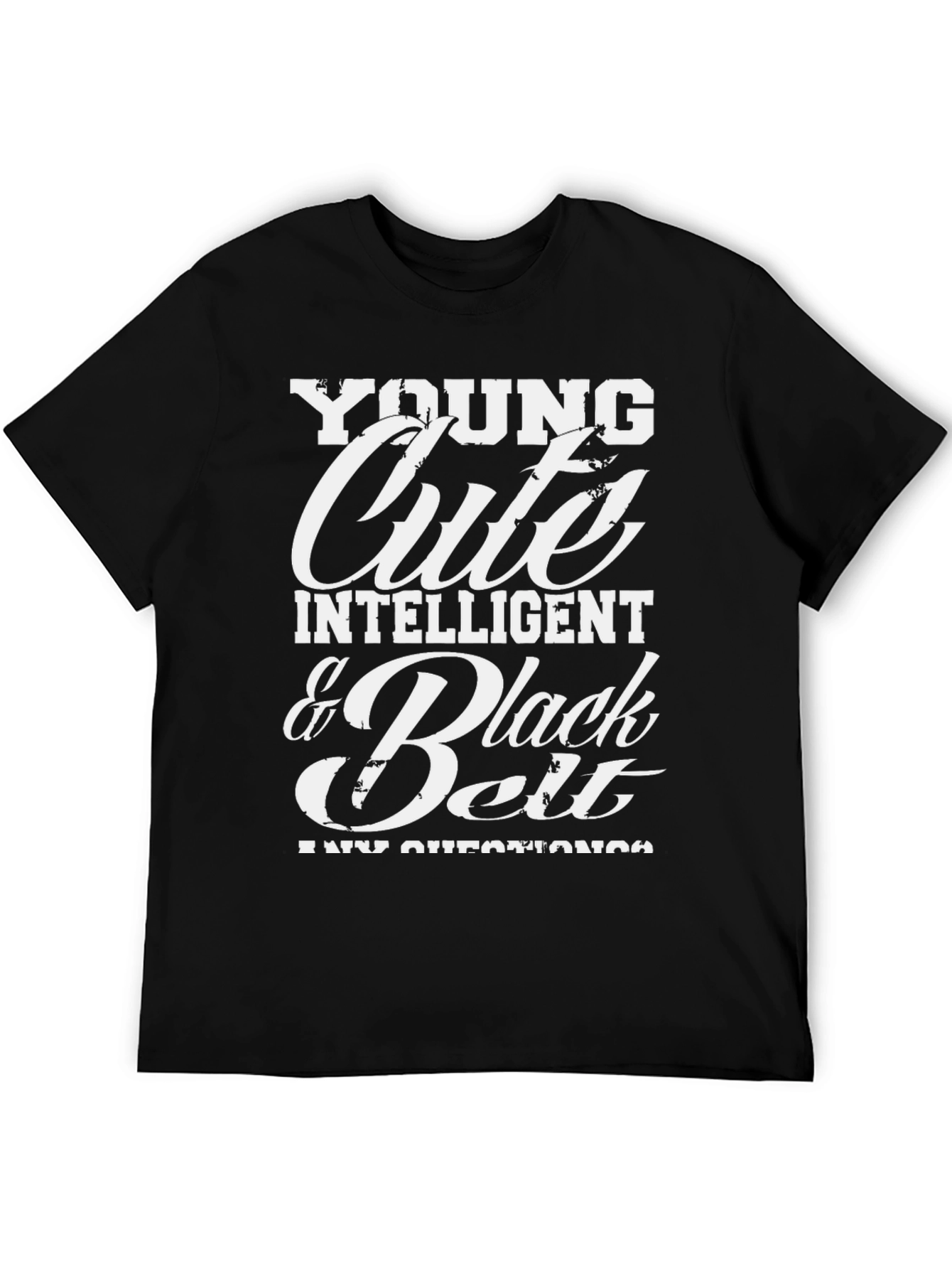 Young Cute Intelligent Black Belt T-Shirt