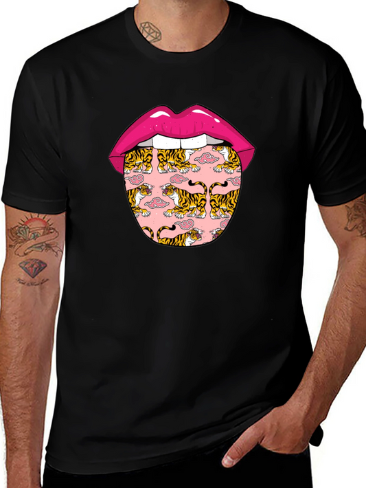 Tiger Tongue Graphic Tee - Black Unisex T-Shirt
