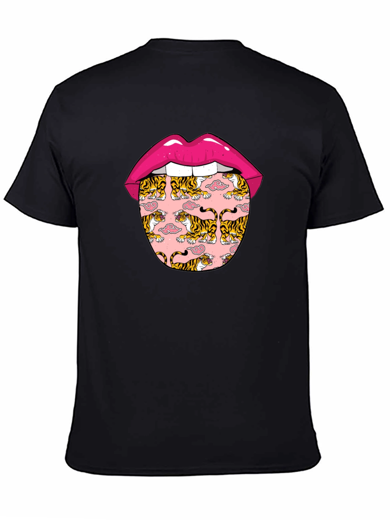 Tiger Tongue Graphic Tee - Black Unisex T-Shirt