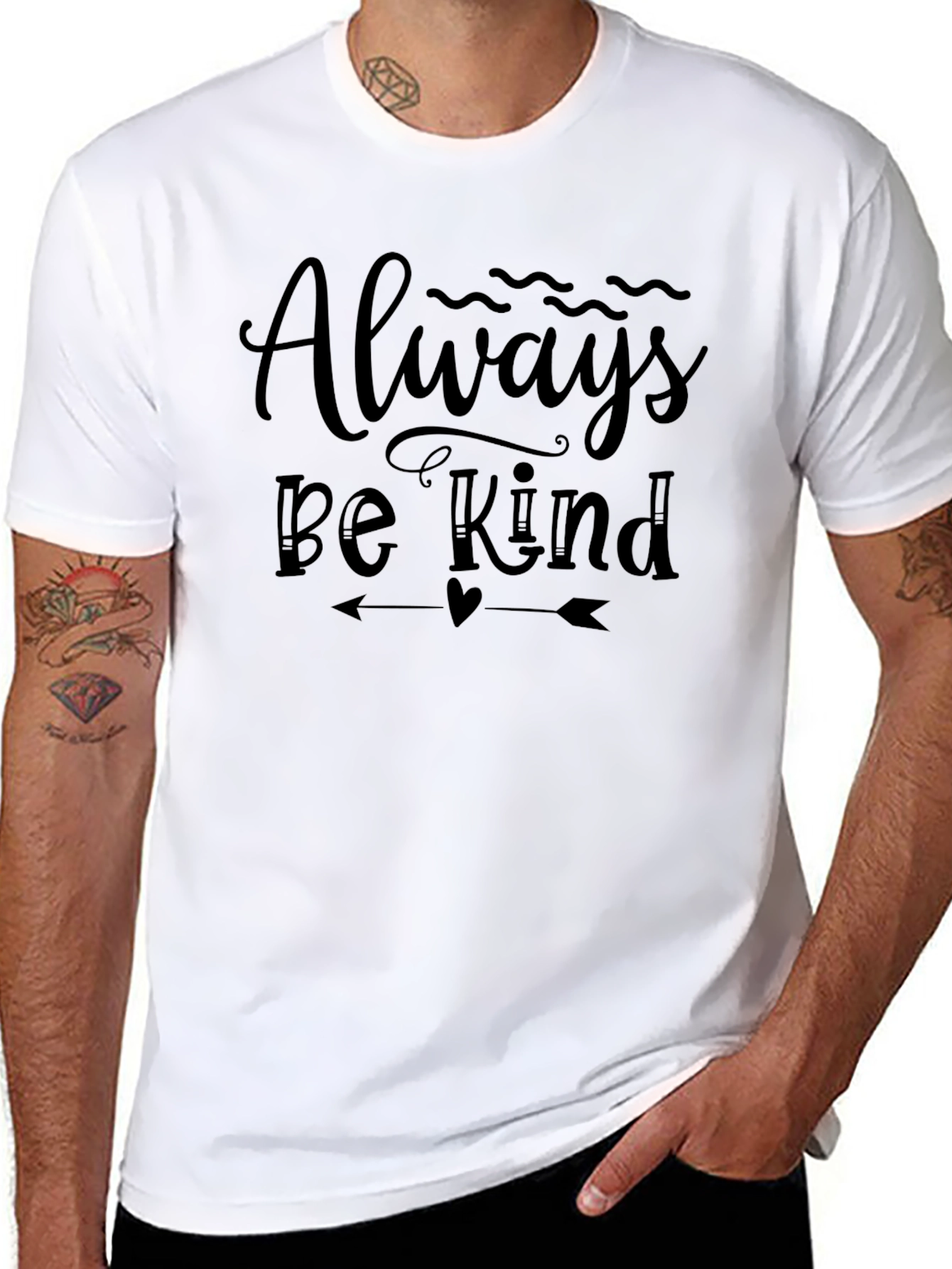 Always Be Kind Black Graphic T-Shirt