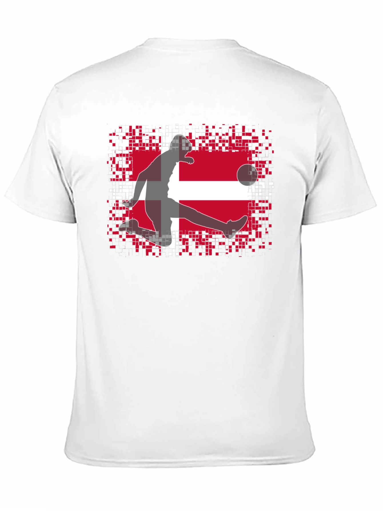 Denmark Flag Soccer Black T-Shirt