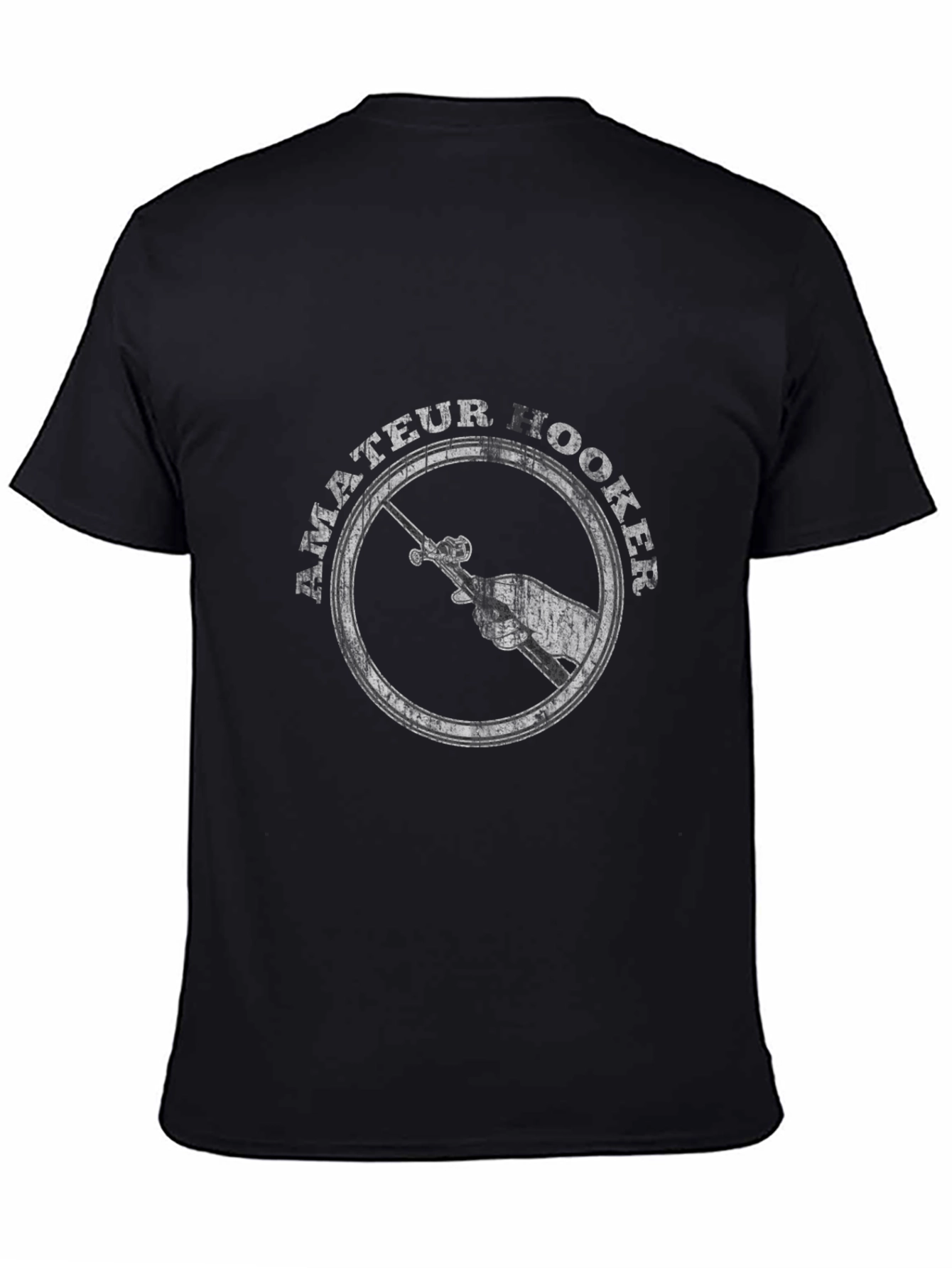 Amateur Hooker Fishing T-Shirt - Black