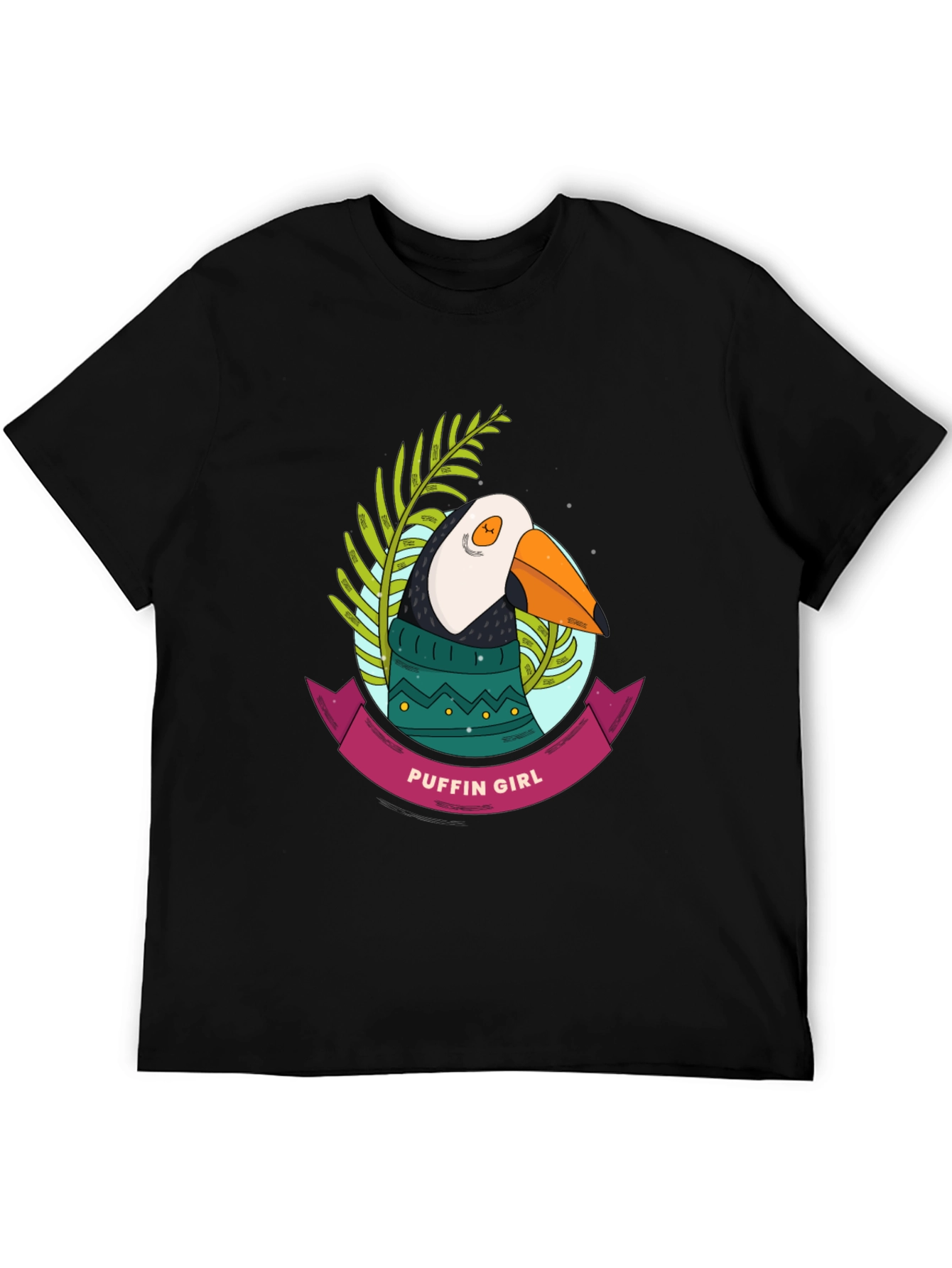 Puffin Girl Graphic T-Shirt - Cool Bird Tee