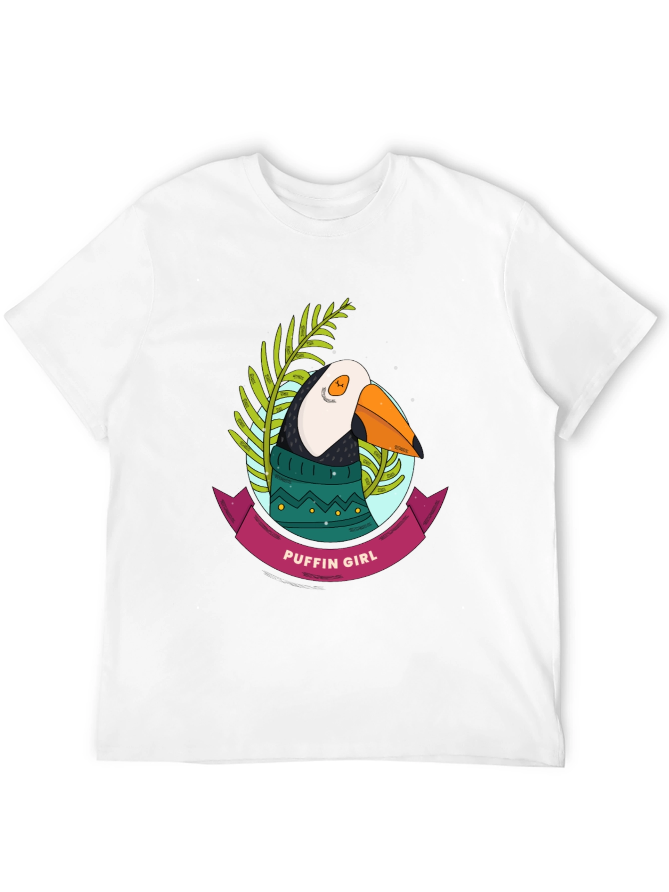 Puffin Girl Graphic T-Shirt - Cool Bird Tee