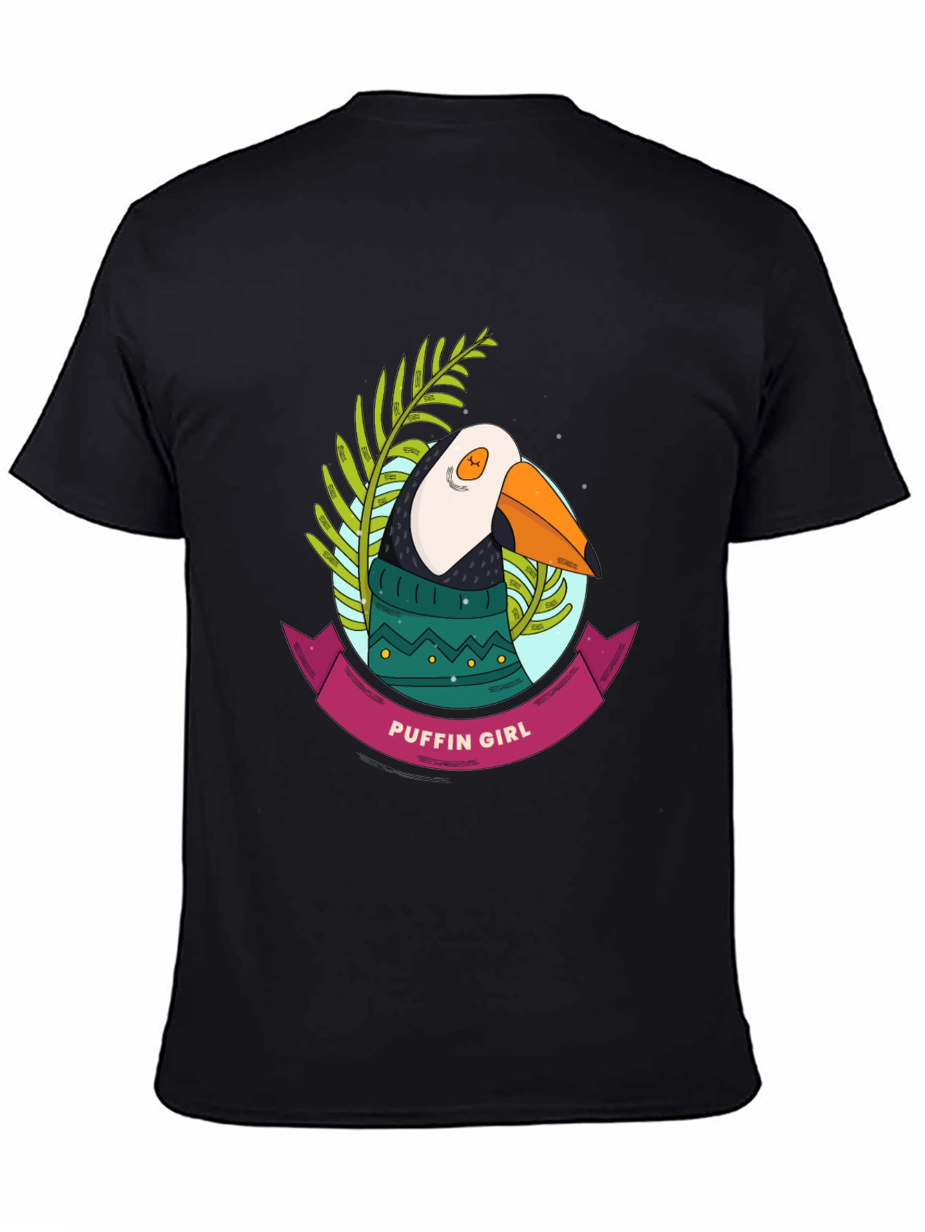 Puffin Girl Graphic T-Shirt - Cool Bird Tee