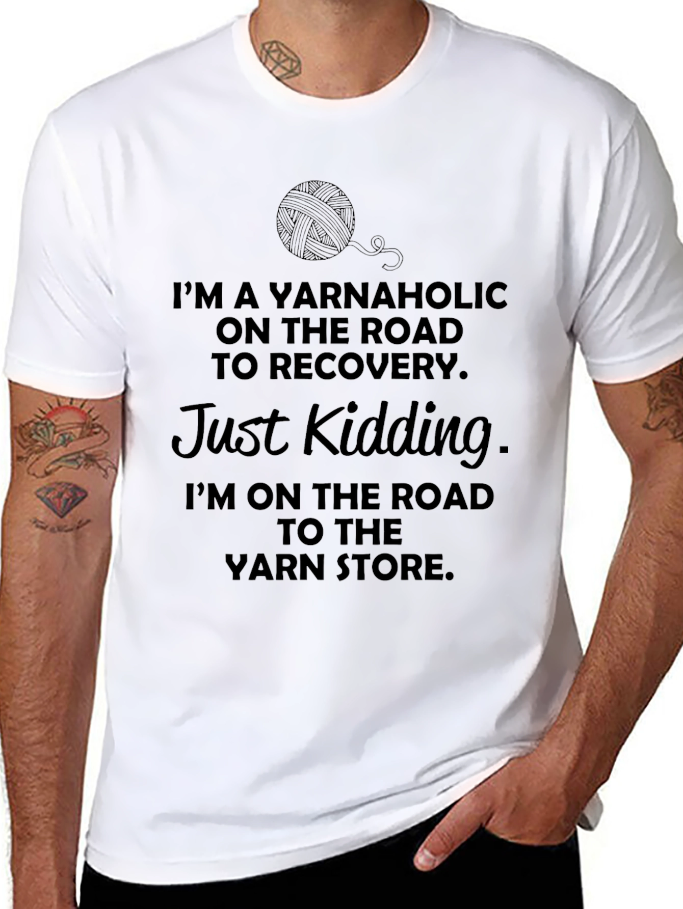 Yarnaholic T-Shirt - Knitting Humor Tee